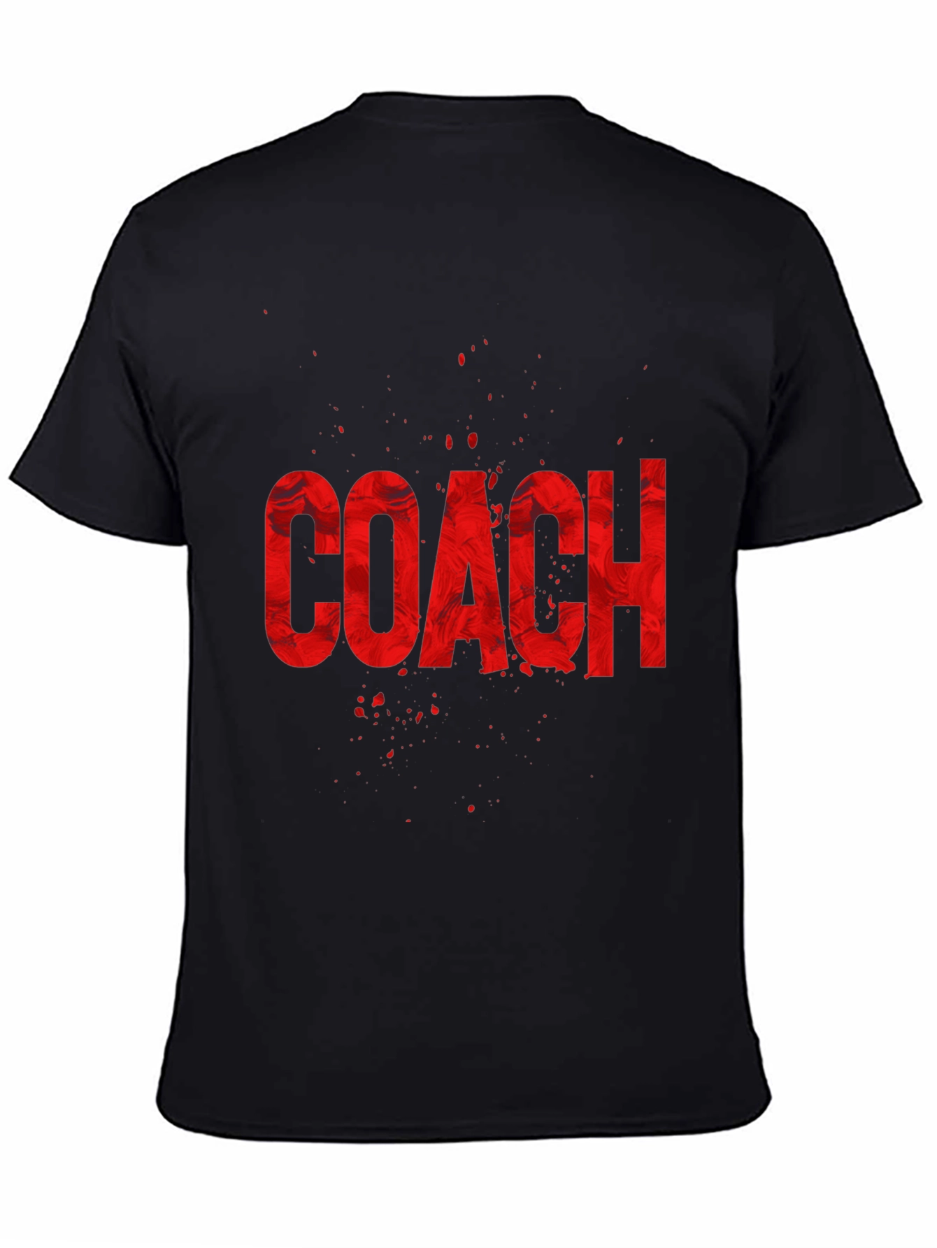 Coach Graphic T-Shirt - Red Text on Black Tee