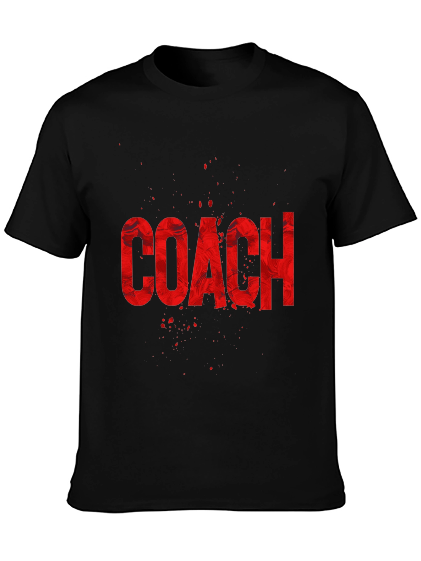 Coach Graphic T-Shirt - Red Text on Black Tee