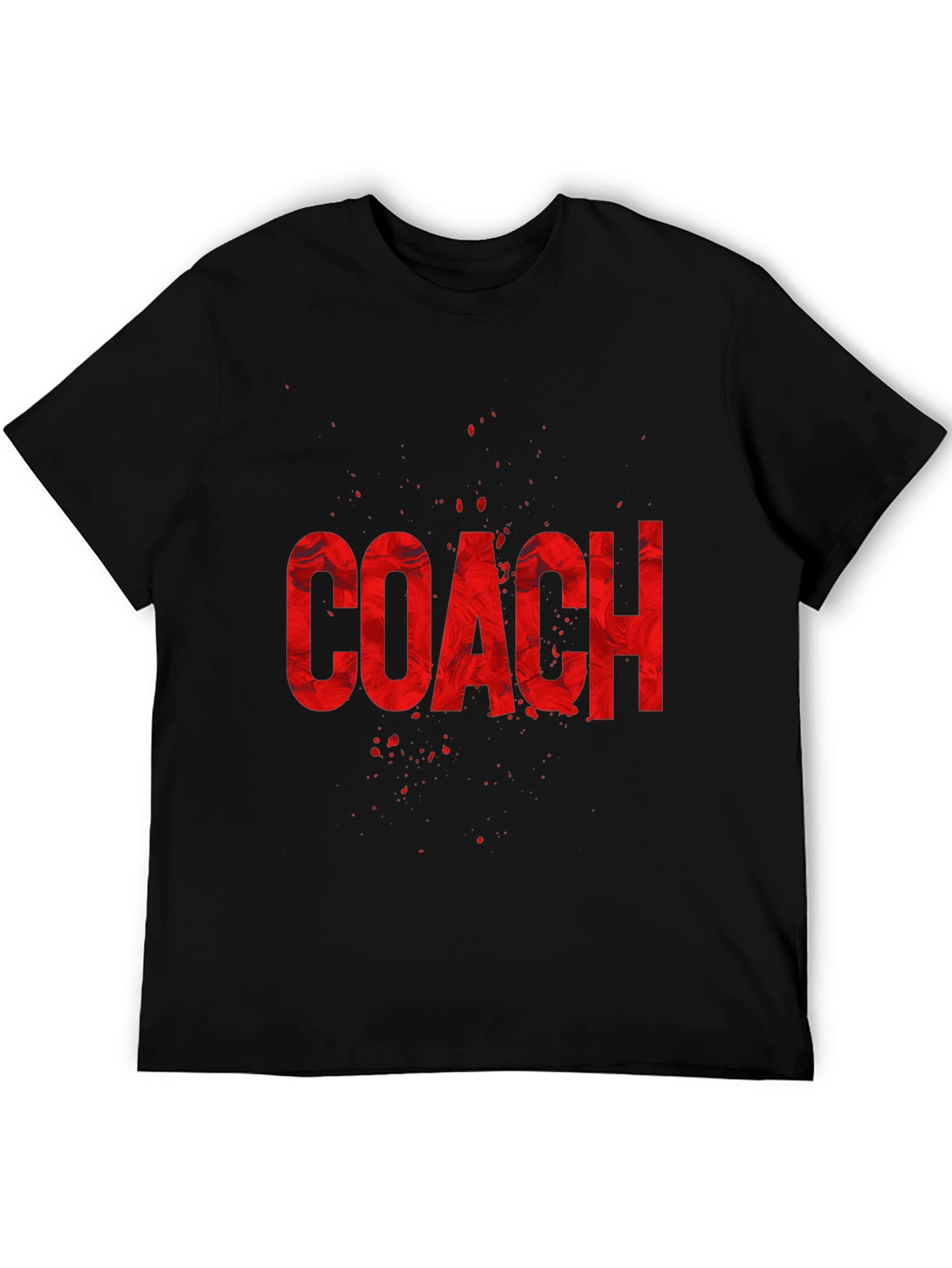Coach Graphic T-Shirt - Red Text on Black Tee