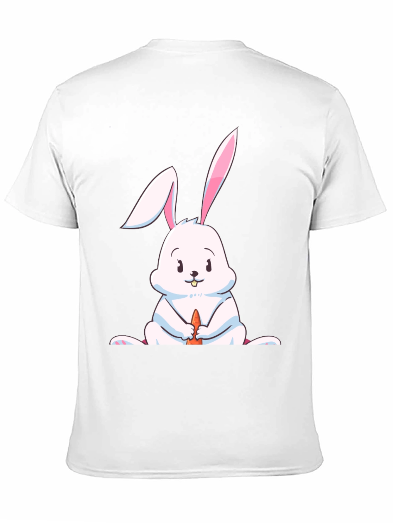 Cute Rabbit Graphic Tee - Black Cotton Blend