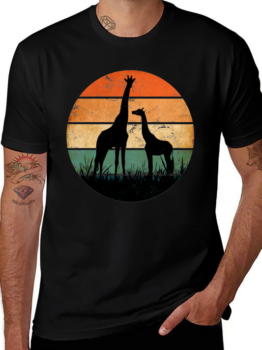 Giraffe Sunset Graphic Tee