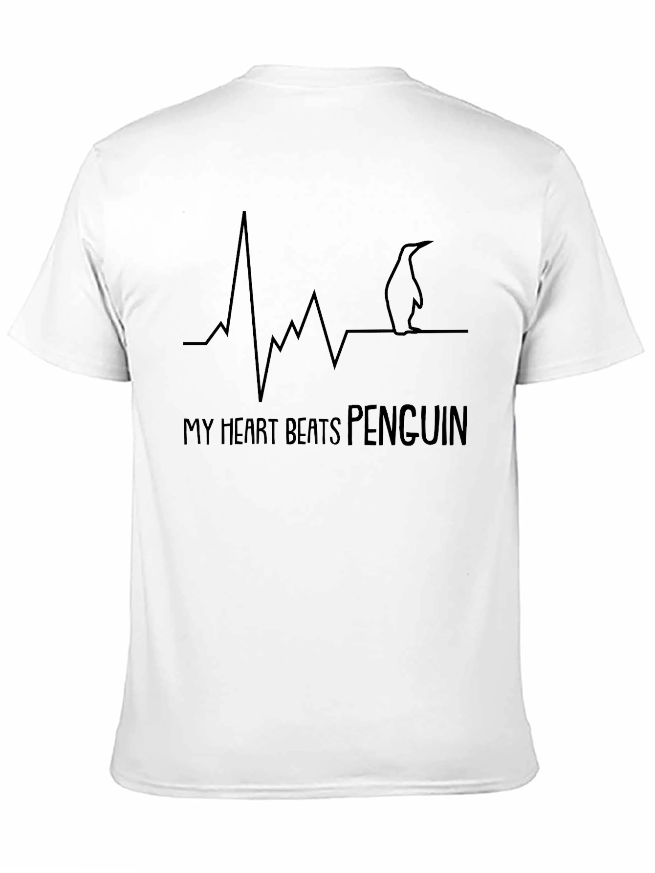 Penguin Heartbeat Black Graphic Tee