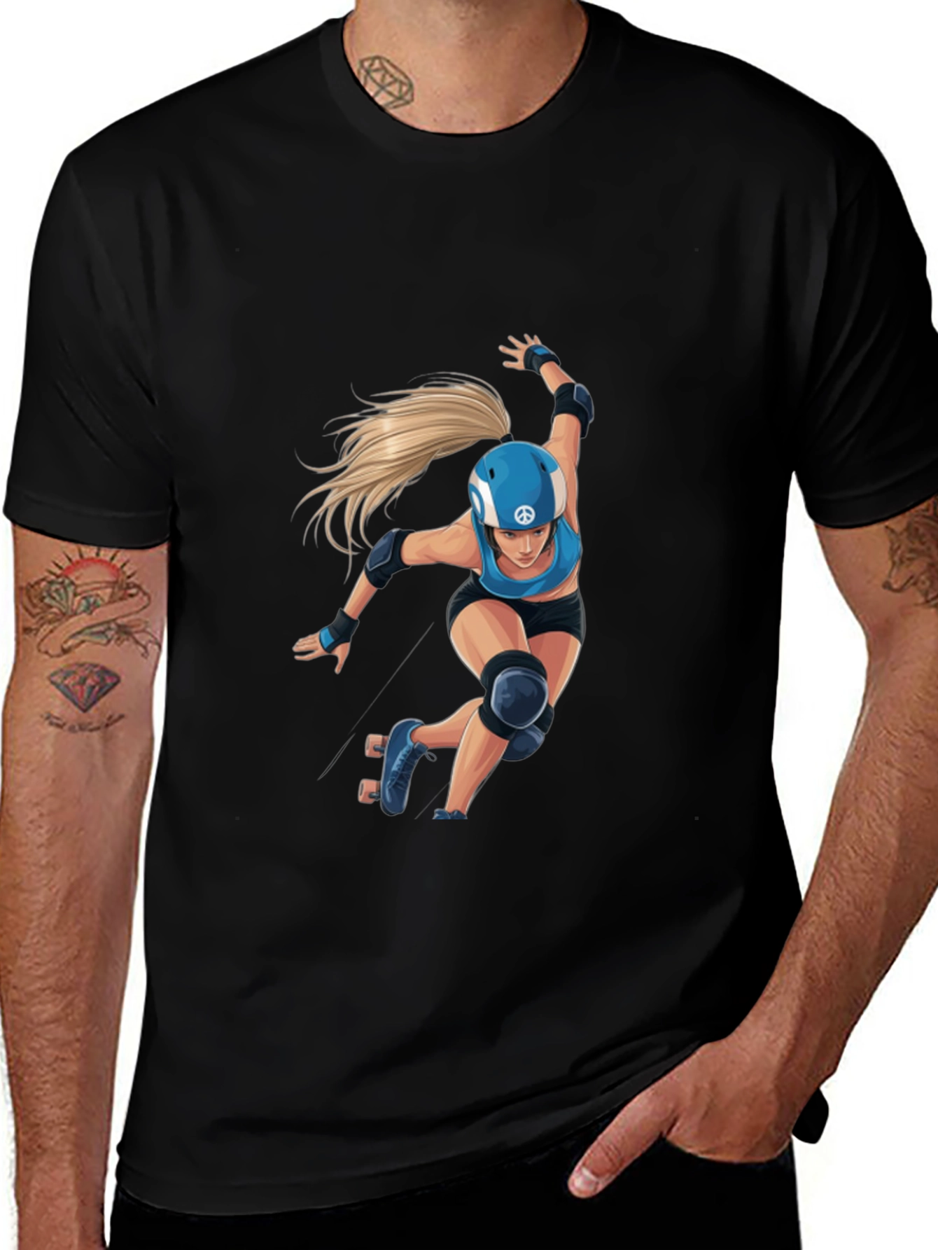 Roller Derby Graphic Tee - Black Cotton Blend