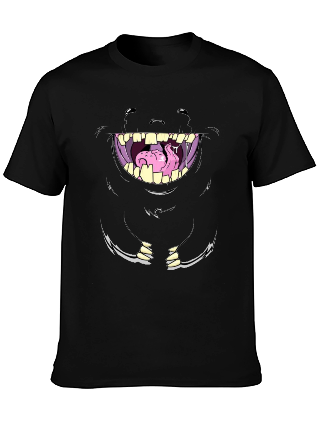 Monster Face Graphic Tee - Unique Cartoon Design