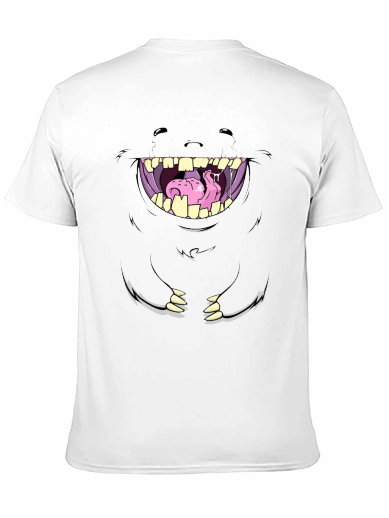 Monster Face Graphic Tee - Unique Cartoon Design