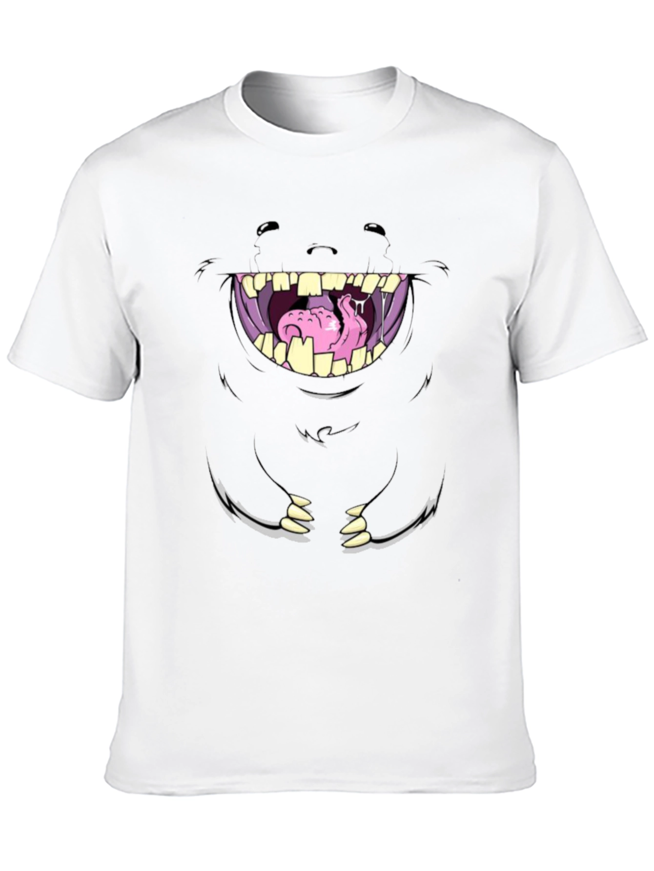 Monster Face Graphic Tee - Unique Cartoon Design