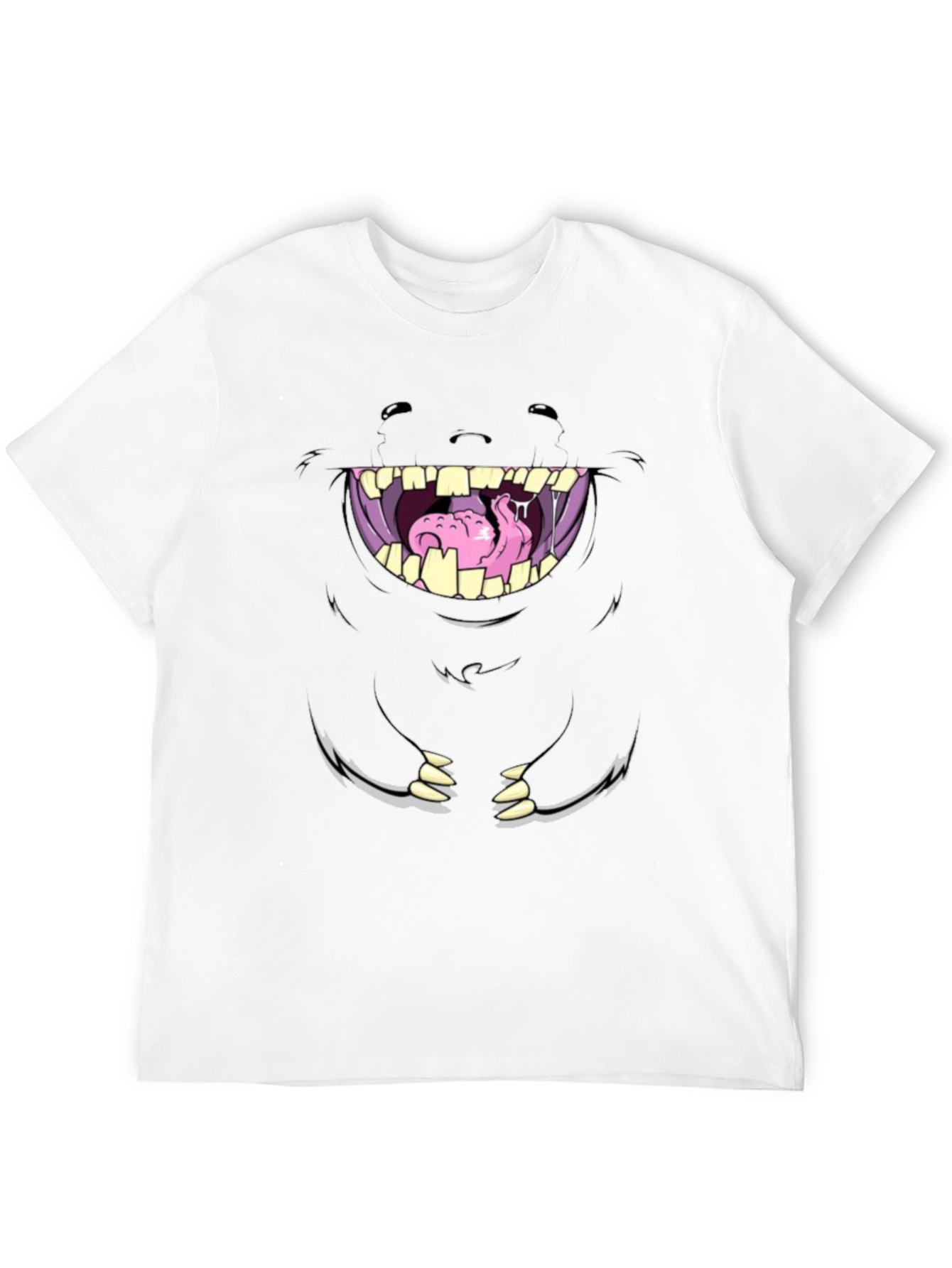 Monster Face Graphic Tee - Unique Cartoon Design