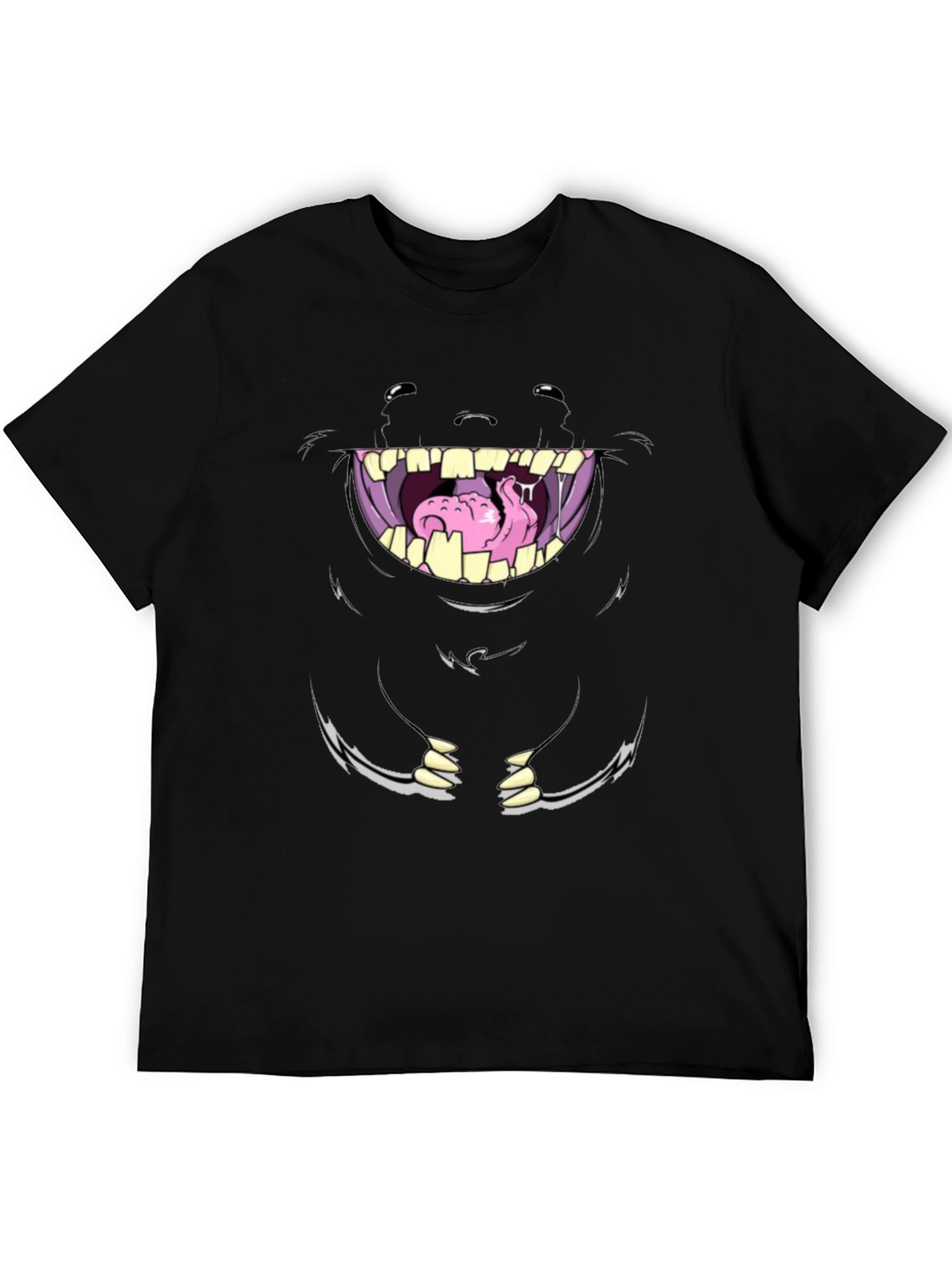 Monster Face Graphic Tee - Unique Cartoon Design