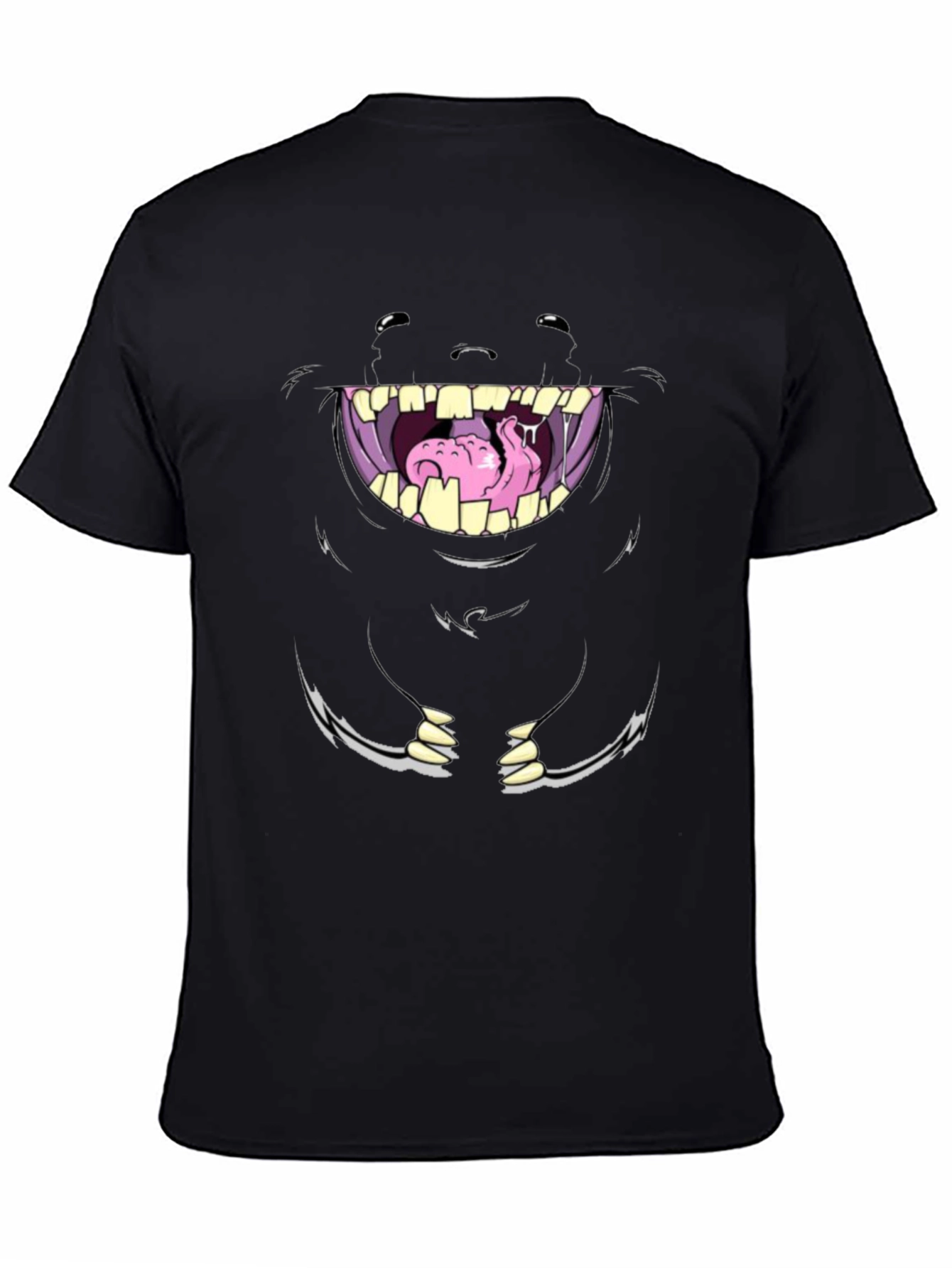 Monster Face Graphic Tee - Unique Cartoon Design