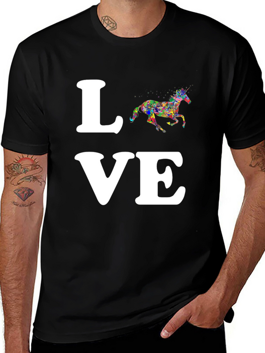 Love Unicorn Graphic Tee - Black T-Shirt