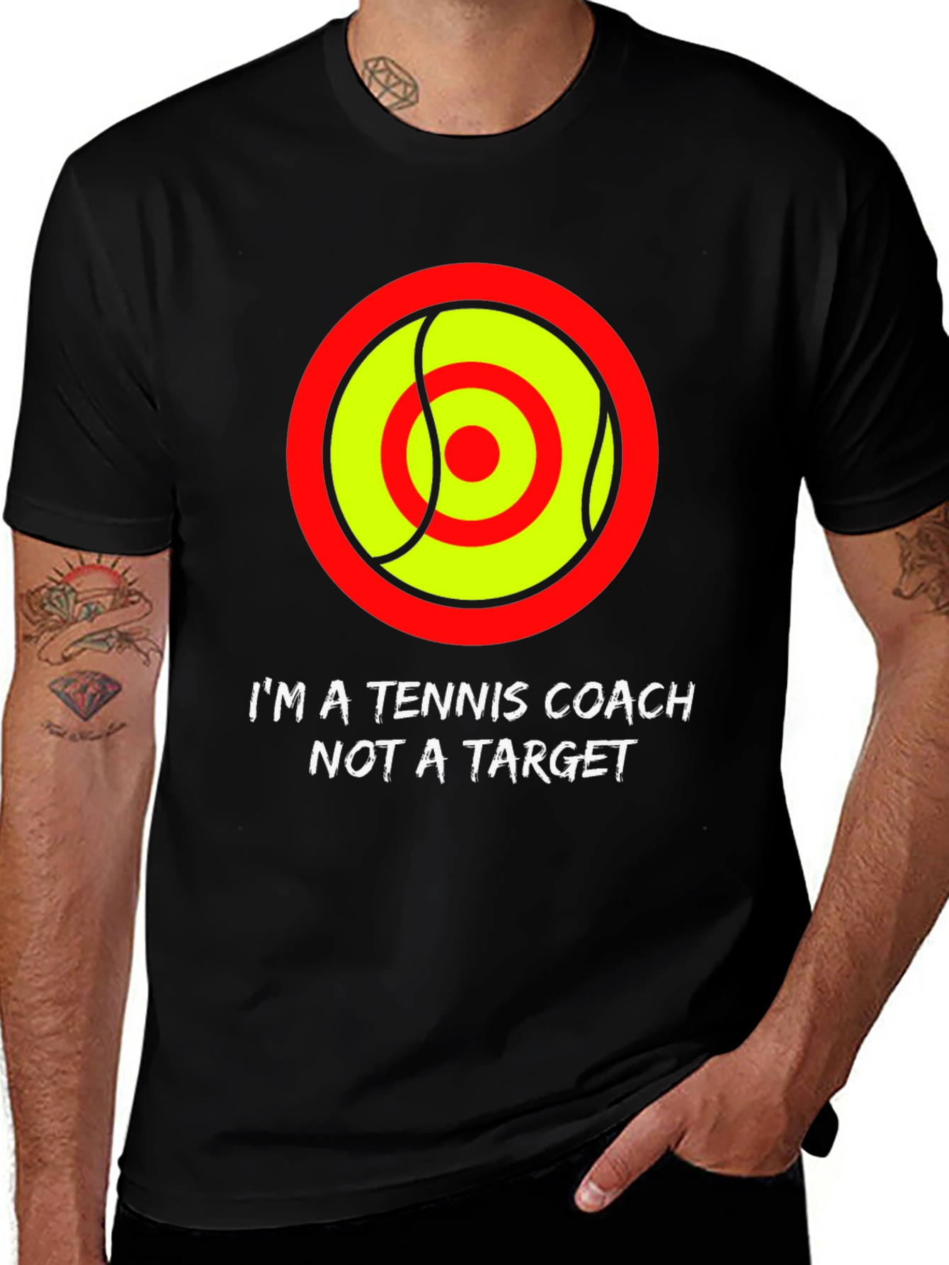 Tennis Coach Target T-Shirt - Funny Graphic Tee