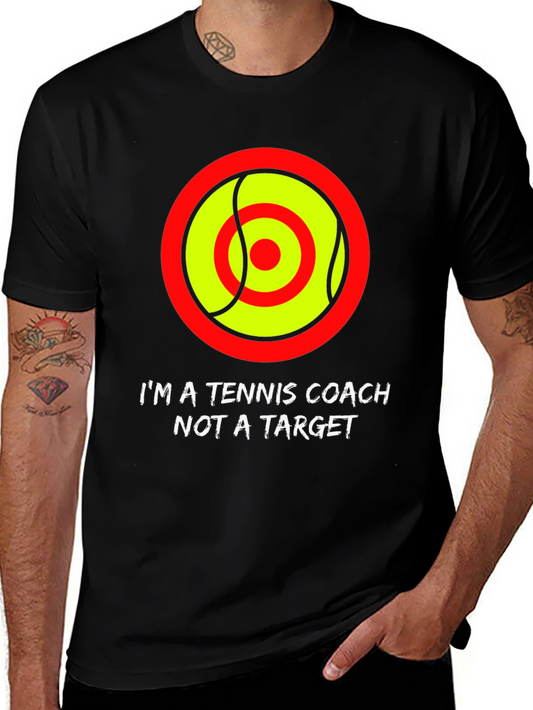Tennis Coach Target T-Shirt - Funny Graphic Tee