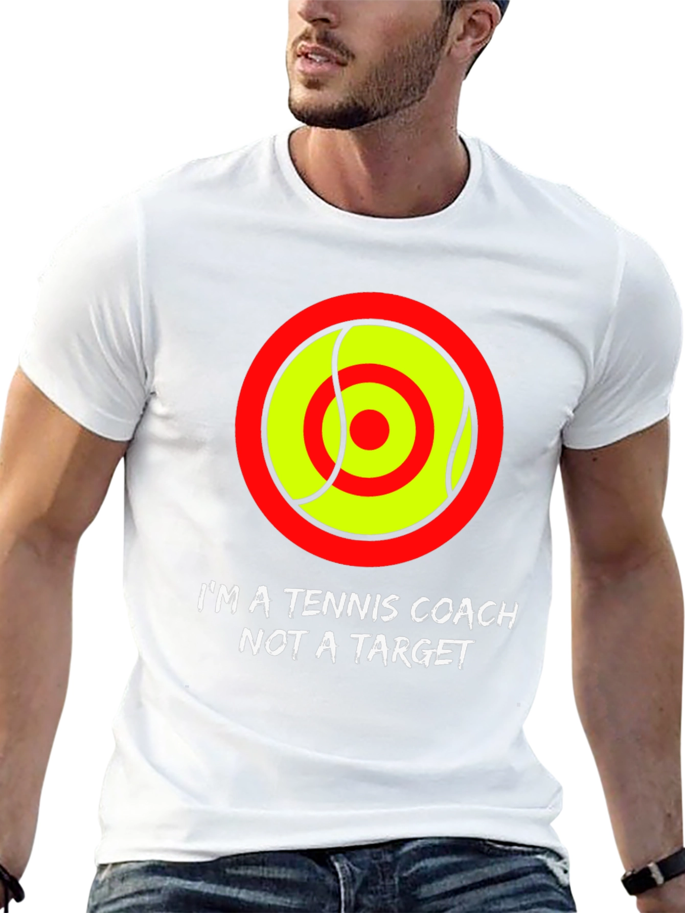 Tennis Coach Target T-Shirt - Funny Graphic Tee