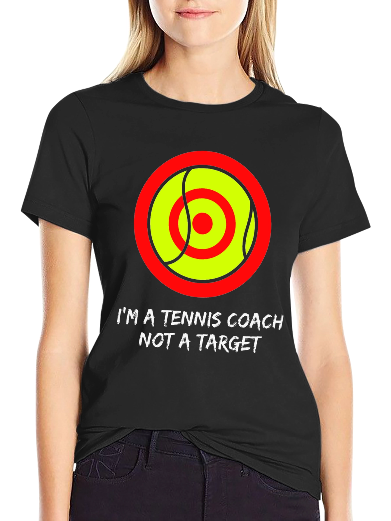 Tennis Coach Target T-Shirt - Funny Graphic Tee