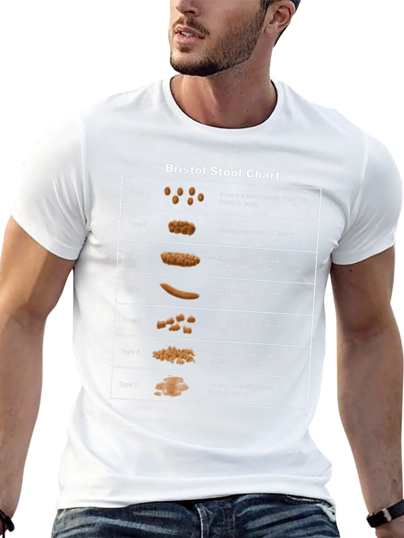 Bristol Stool Chart Graphic T-Shirt - Funny Health Tee