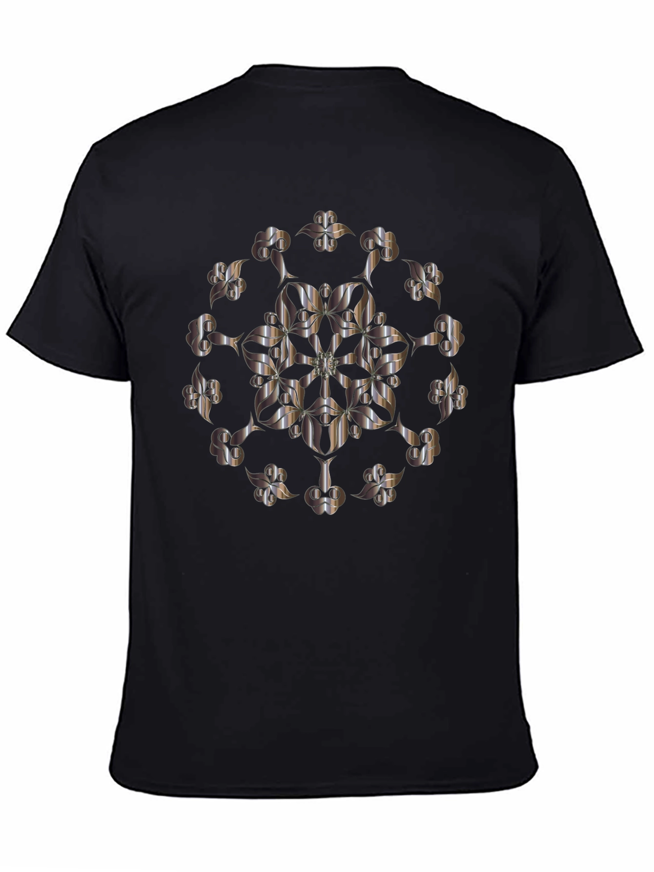 Abstract Floral Graphic Tee - Sleek Black T-Shirt