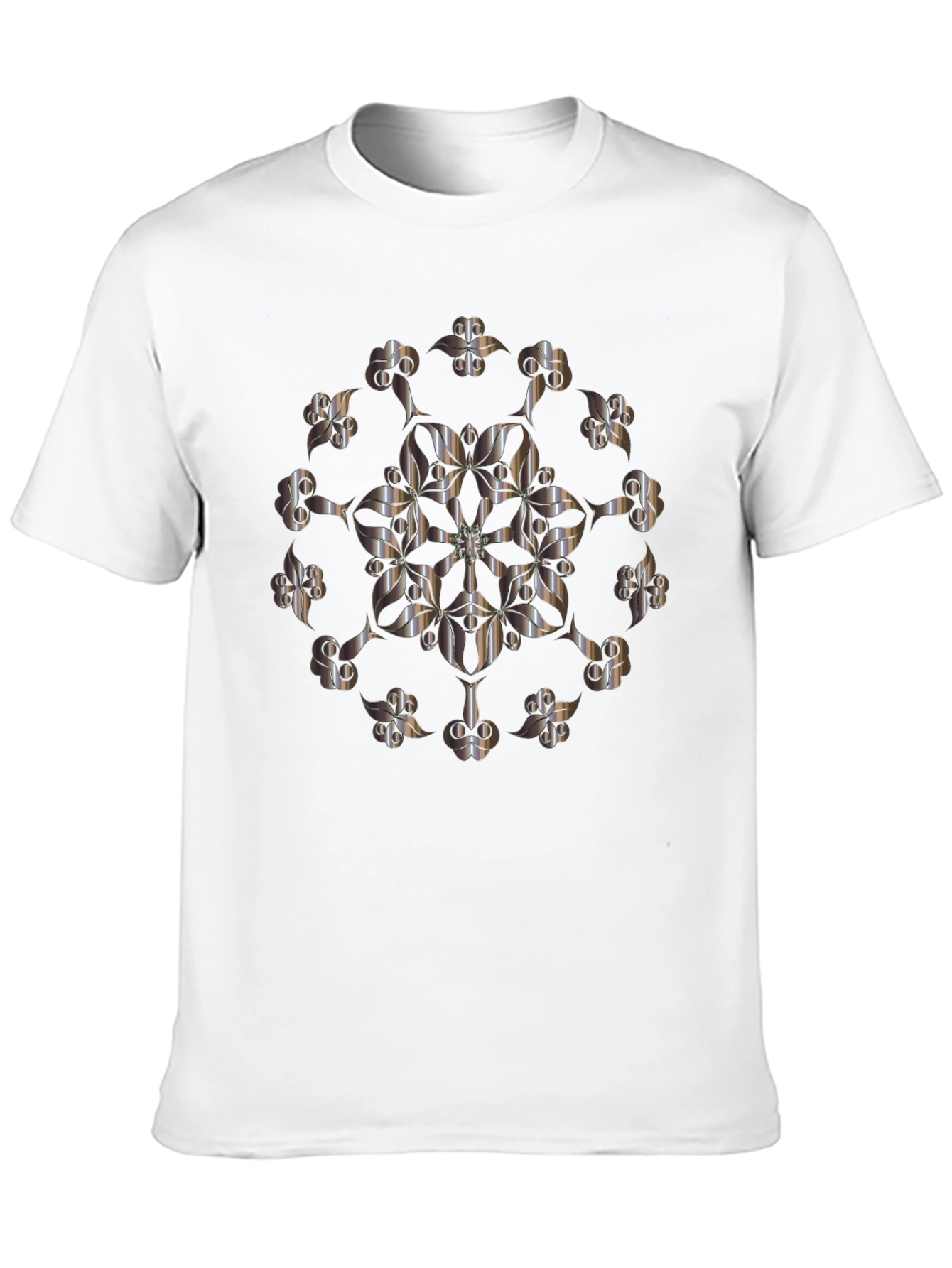 Abstract Floral Graphic Tee - Sleek Black T-Shirt
