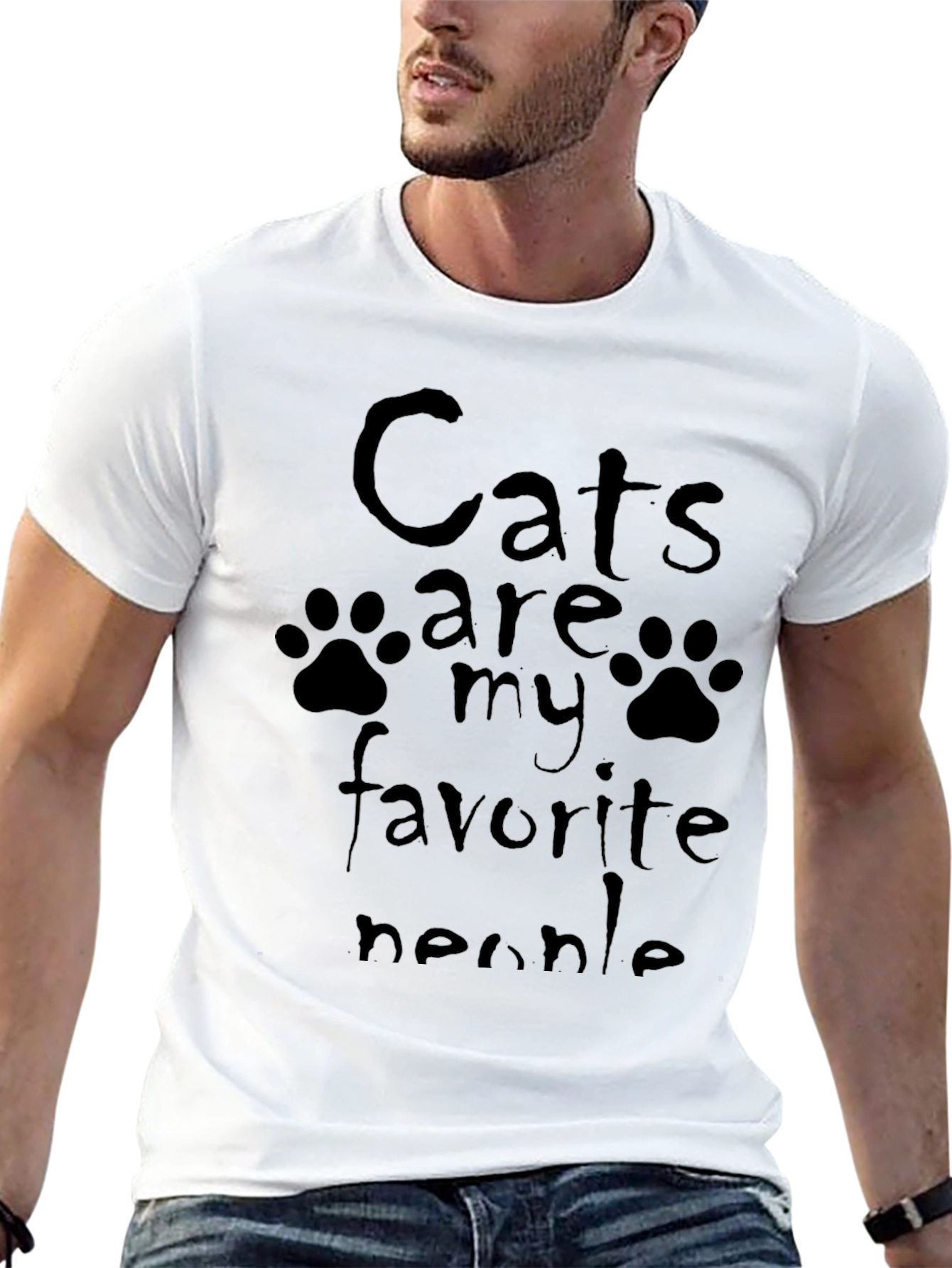 Cats Are My Favorite People Black T-Shirt