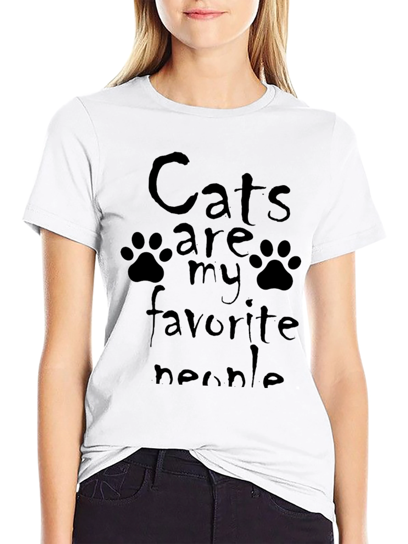 Cats Are My Favorite People Black T-Shirt