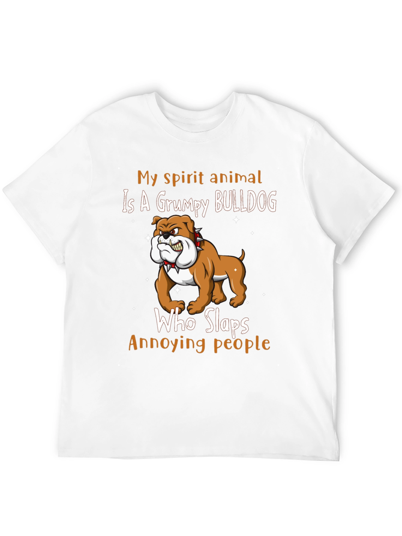 Grumpy Bulldog Spirit Animal Graphic T-Shirt