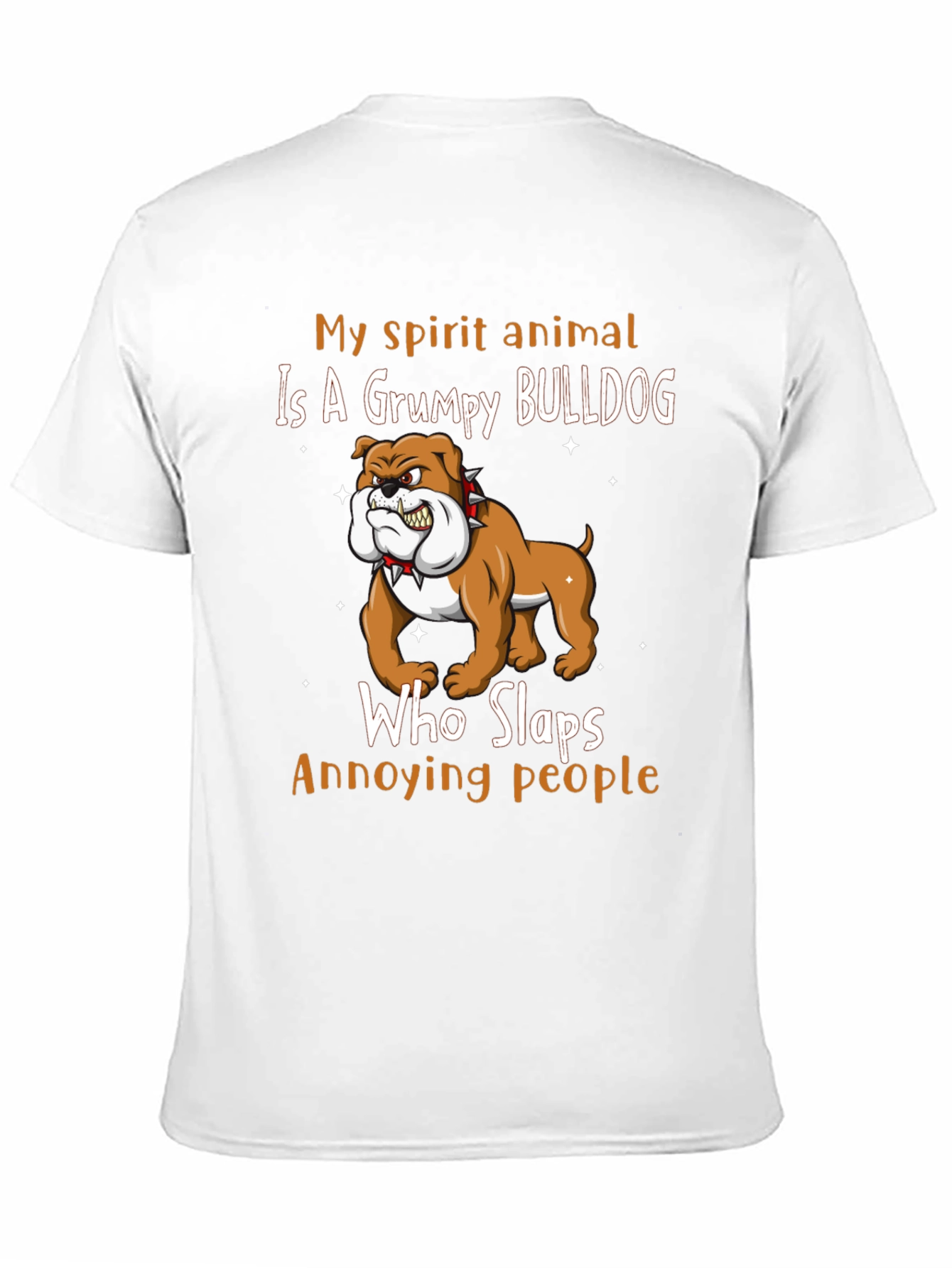 Grumpy Bulldog Spirit Animal Graphic T-Shirt