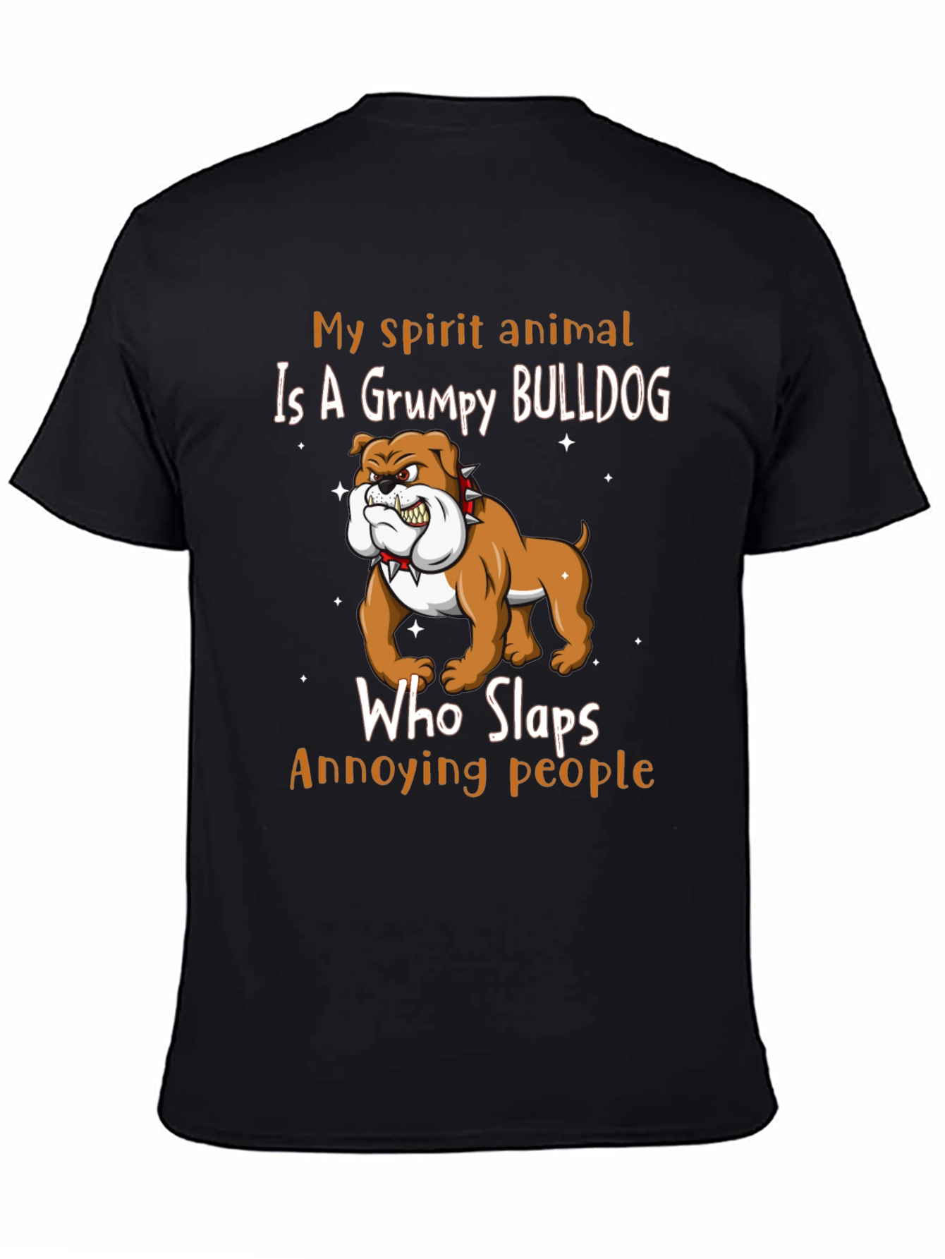 Grumpy Bulldog Spirit Animal Graphic T-Shirt