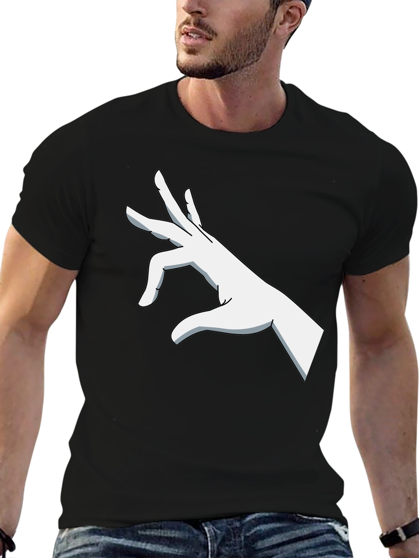 Graphic Hand Gesture Black T-Shirt