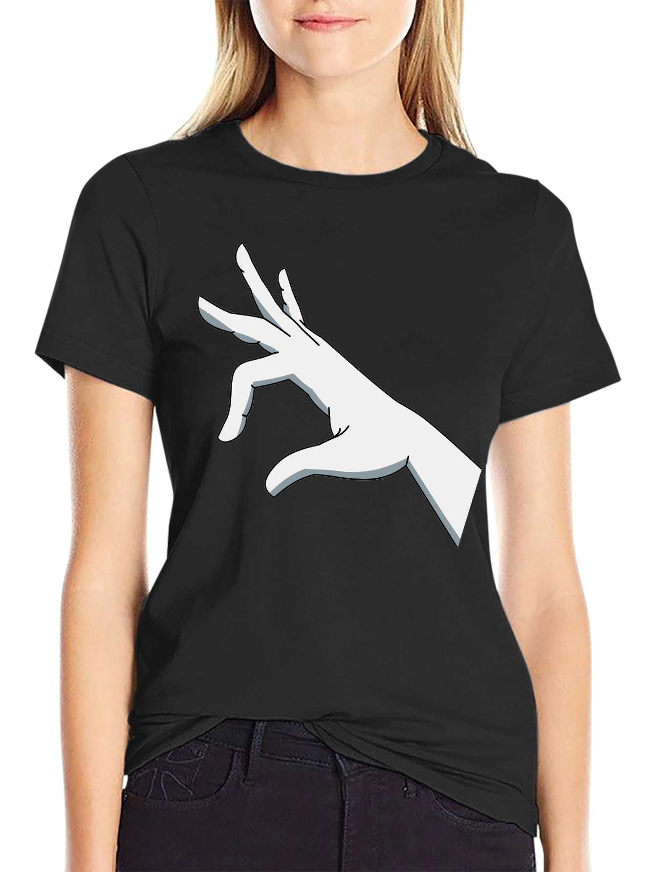 Graphic Hand Gesture Black T-Shirt