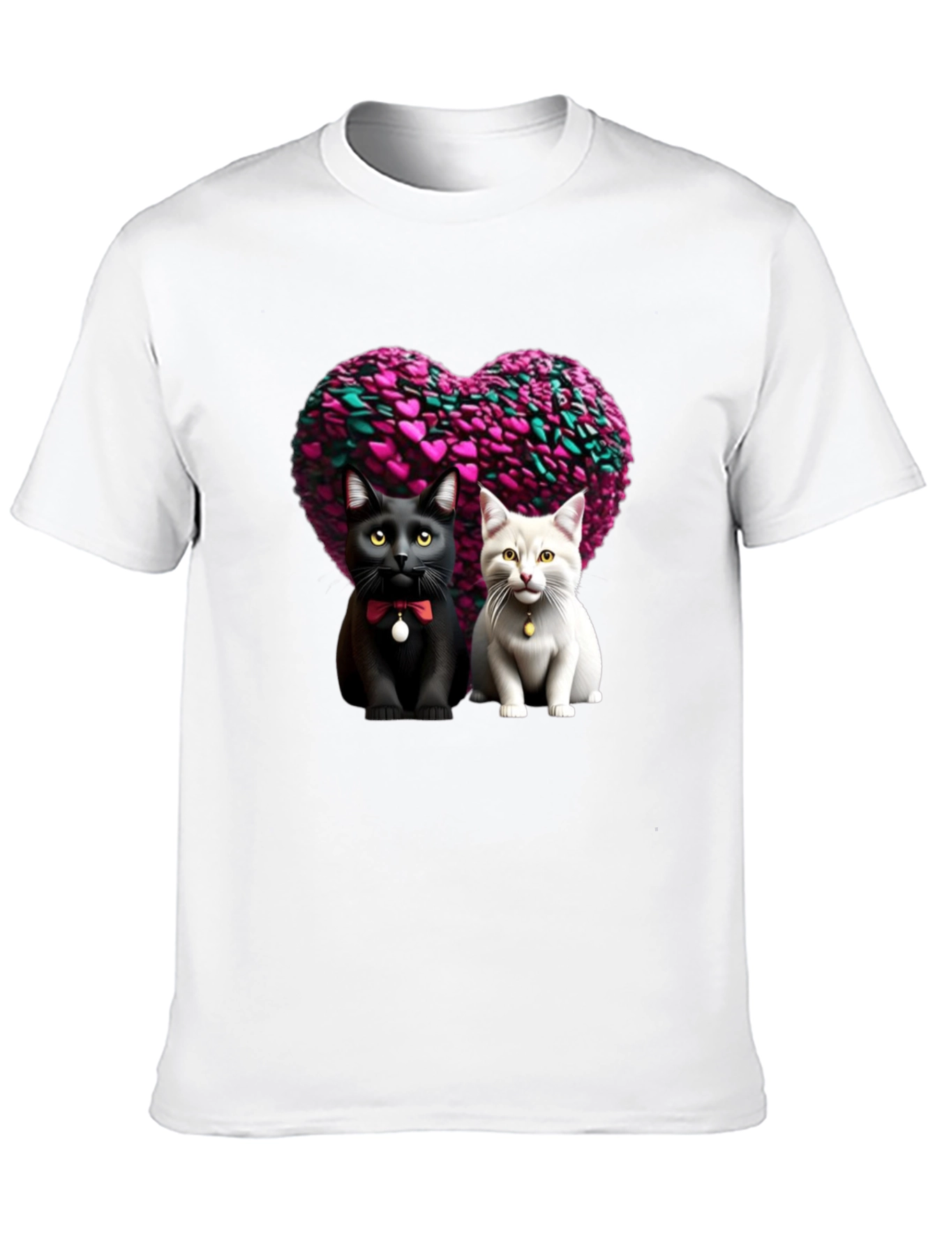 Cute Cats Heart Tee - Valentines Day Apparel