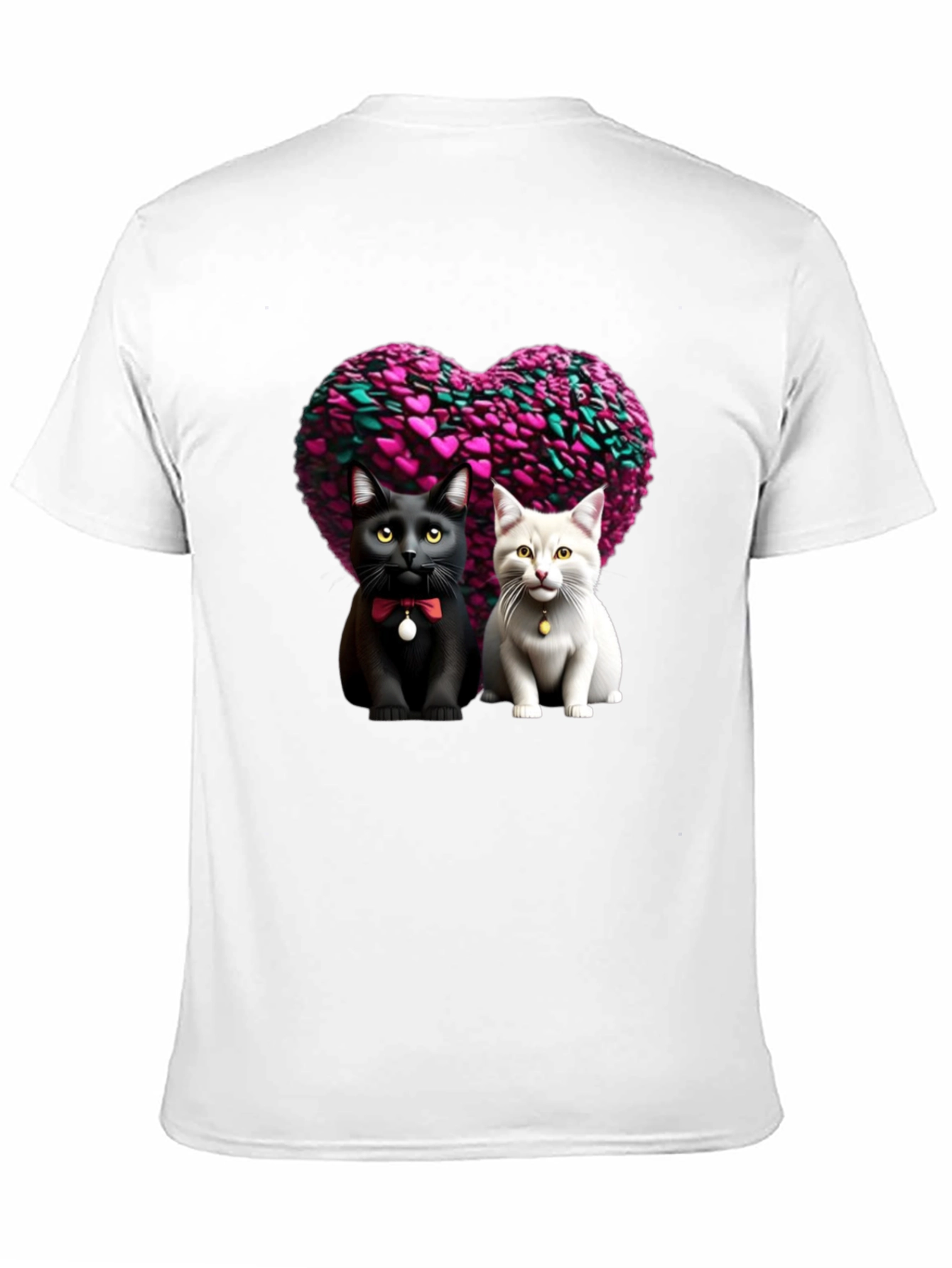 Cute Cats Heart Tee - Valentines Day Apparel