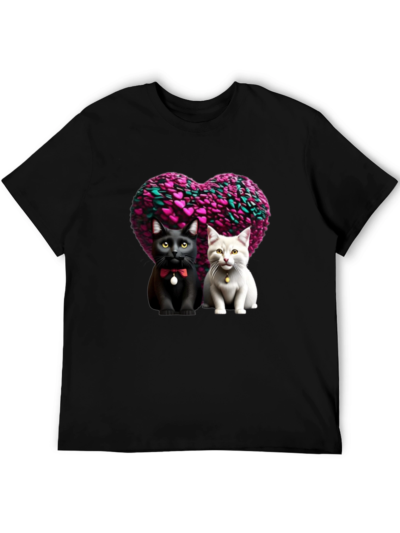 Cute Cats Heart Tee - Valentines Day Apparel