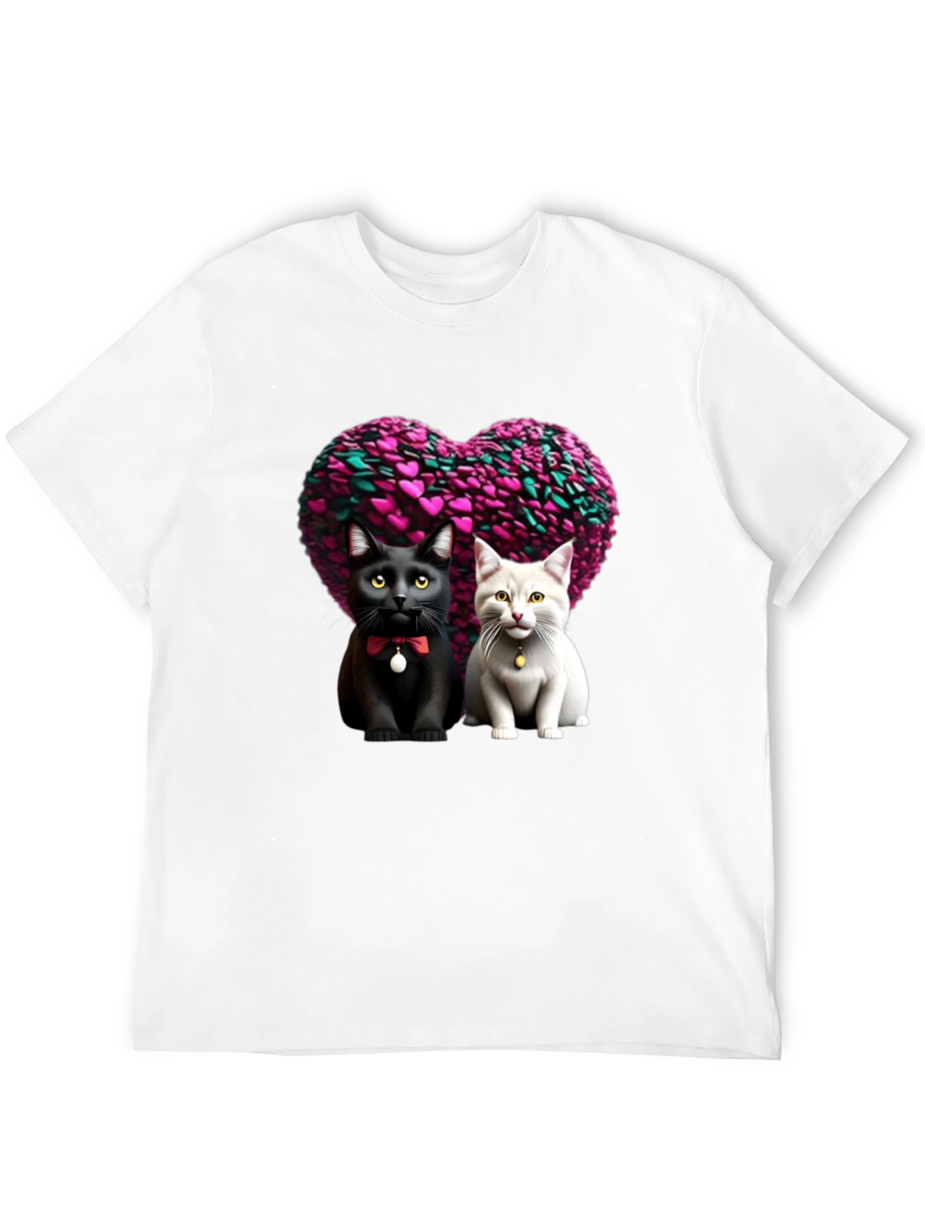 Cute Cats Heart Tee - Valentines Day Apparel