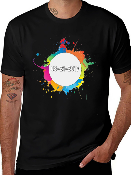 Colorful Splatter Graphic T-Shirt - 08-21-2017