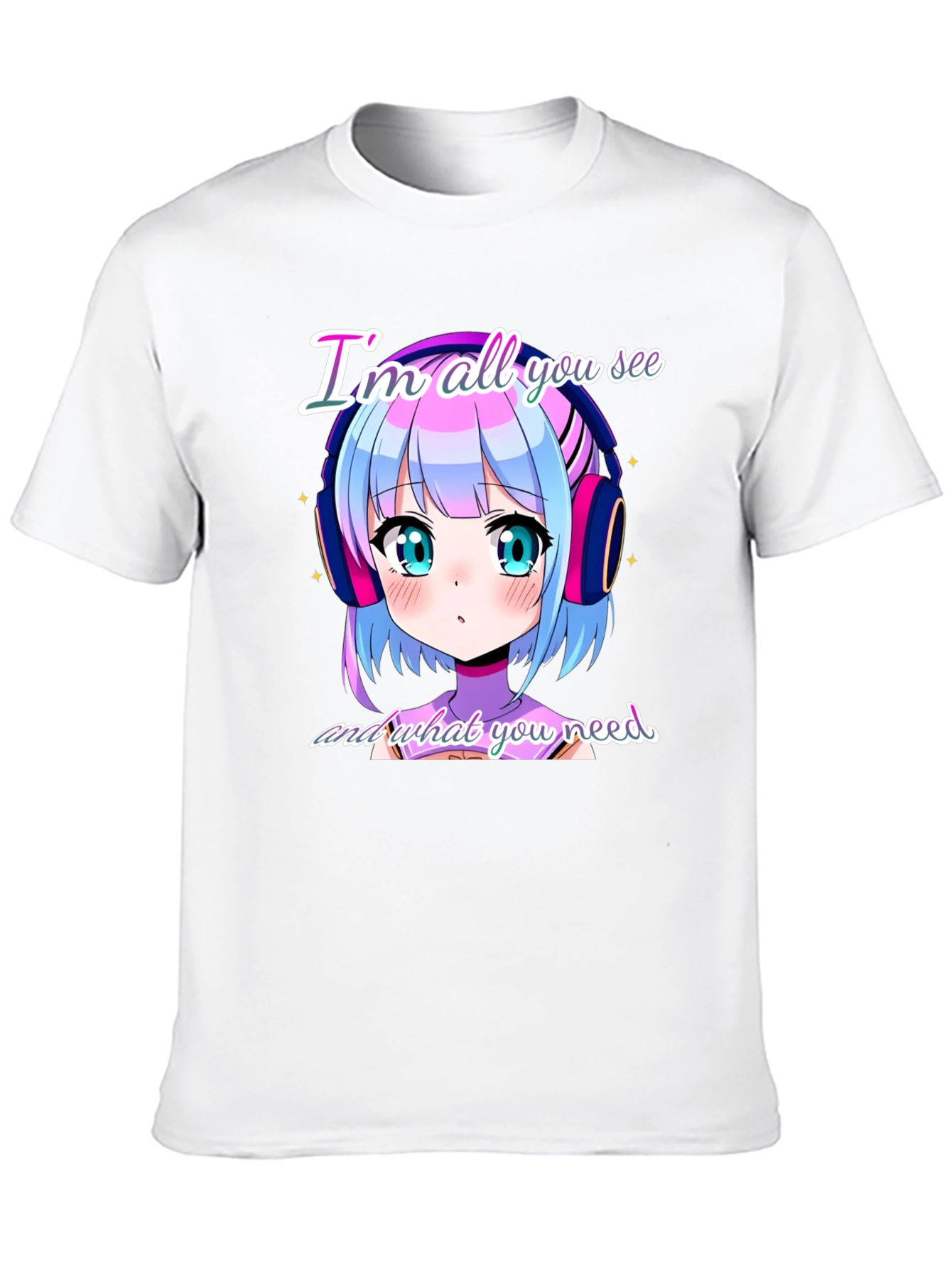Anime Girl Black T-Shirt: Im All You See