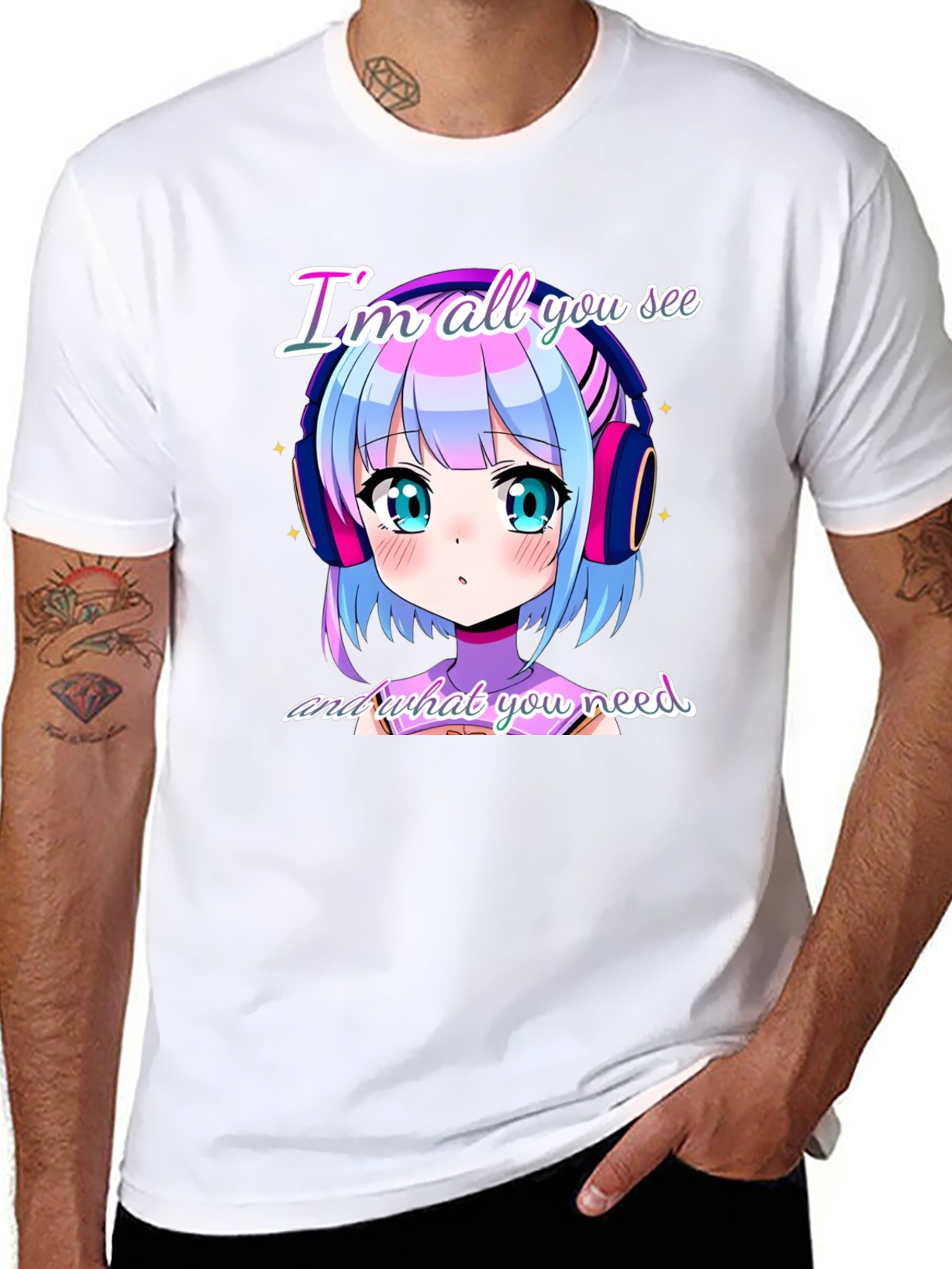 Anime Girl Black T-Shirt: Im All You See