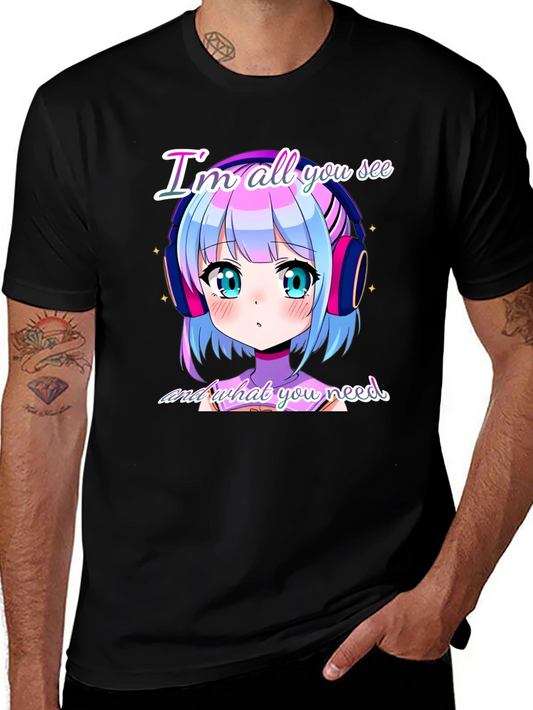 Anime Girl Black T-Shirt: Im All You See