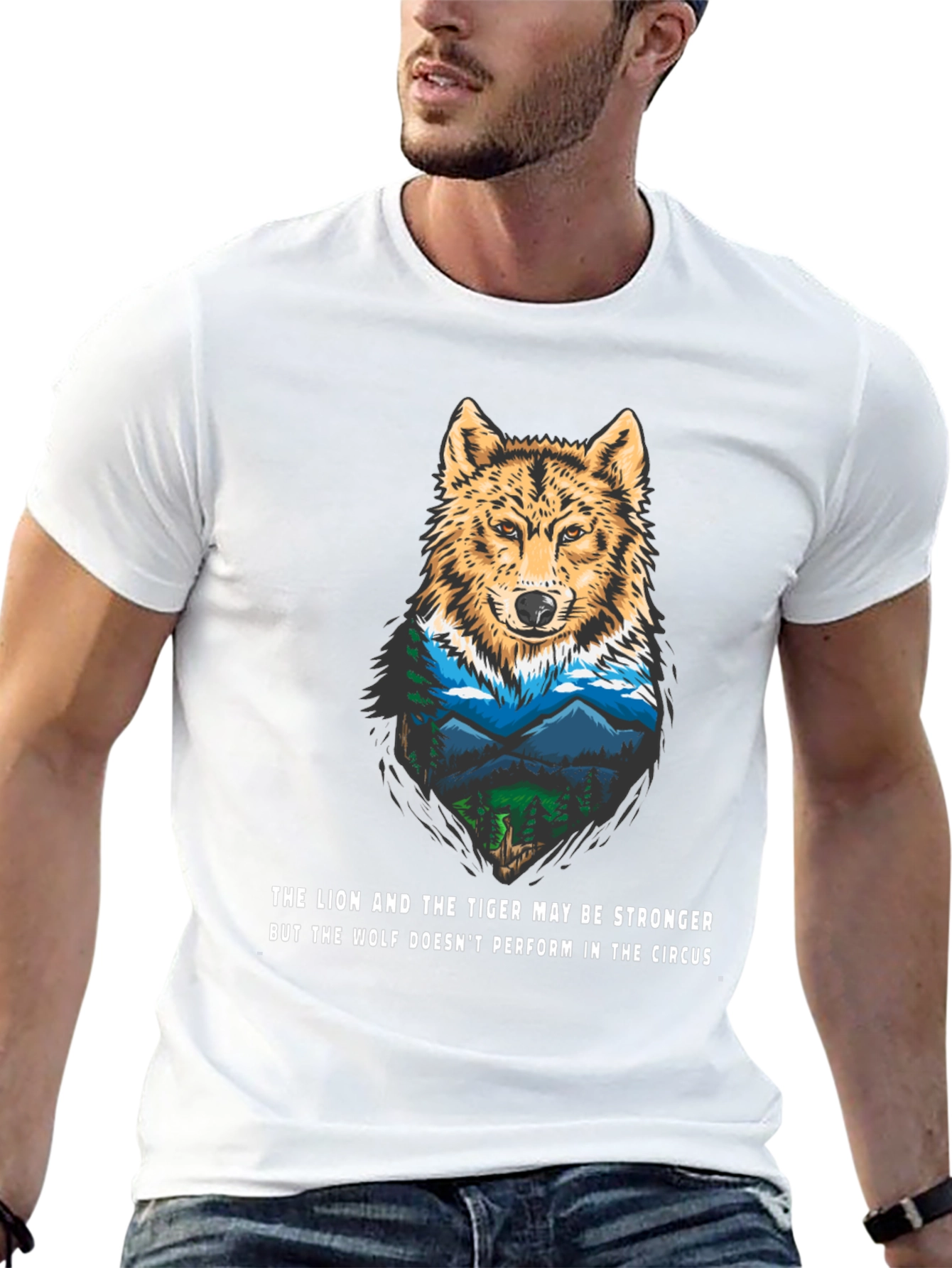 Wolf Nature Graphic Tee - Mens Black T-Shirt