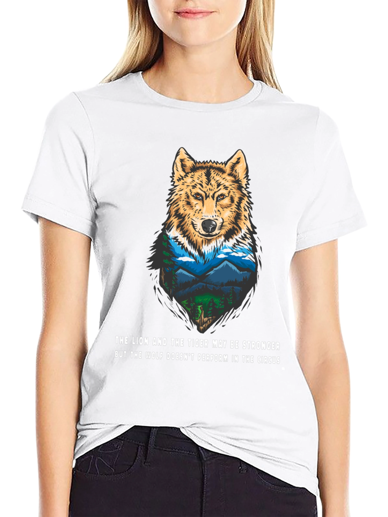 Wolf Nature Graphic Tee - Mens Black T-Shirt