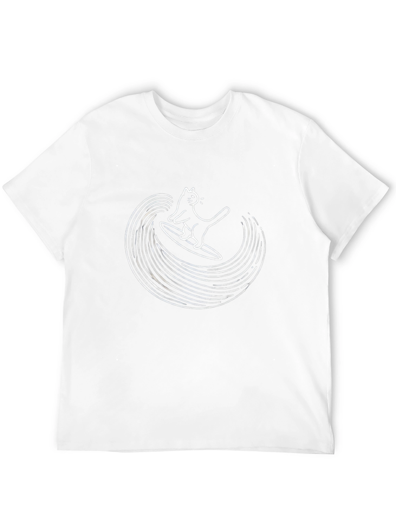 Cool Cat Surfing Wave Graphic T-Shirt