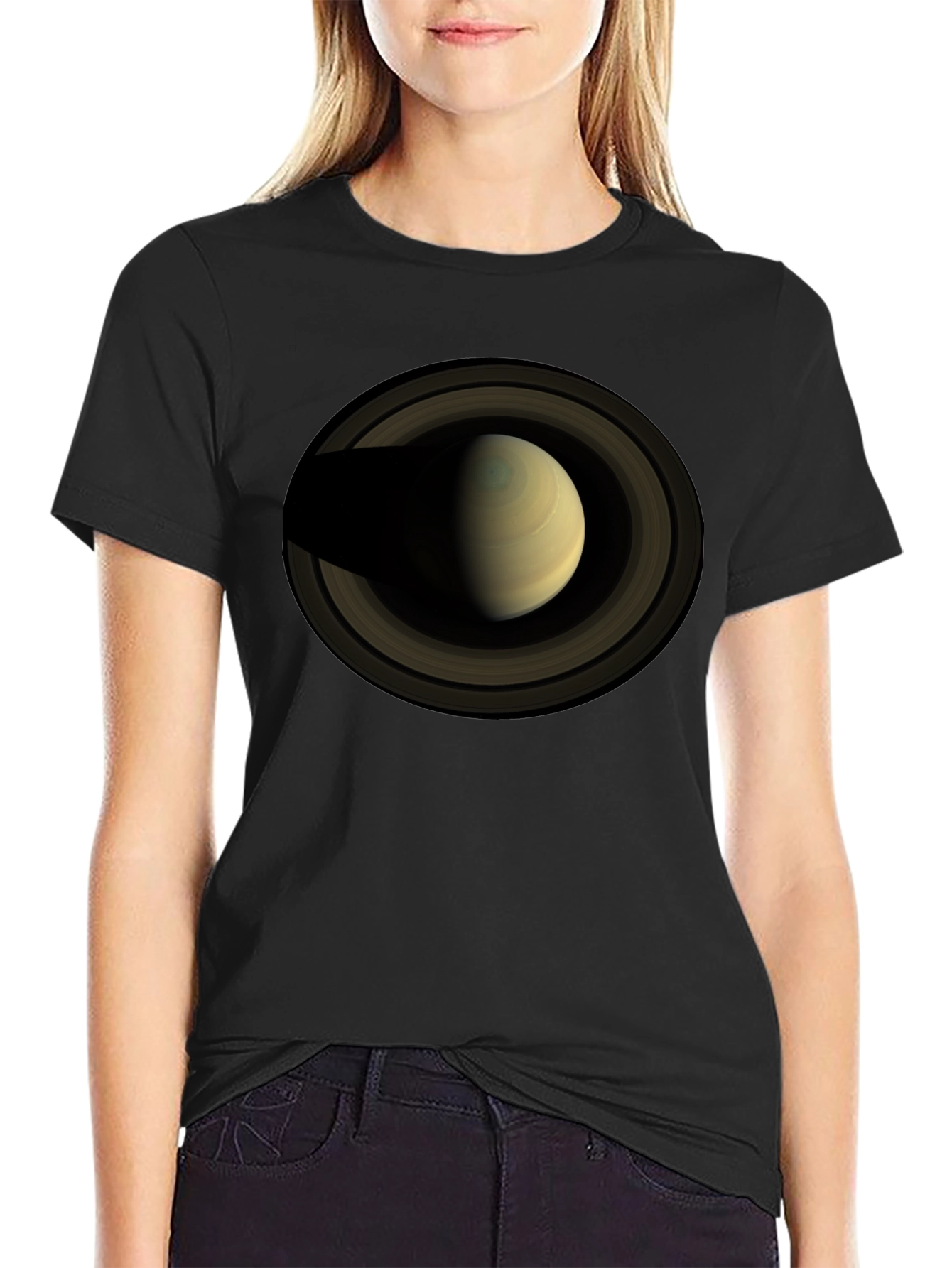 Saturn Graphic Tee - Space Planet Design