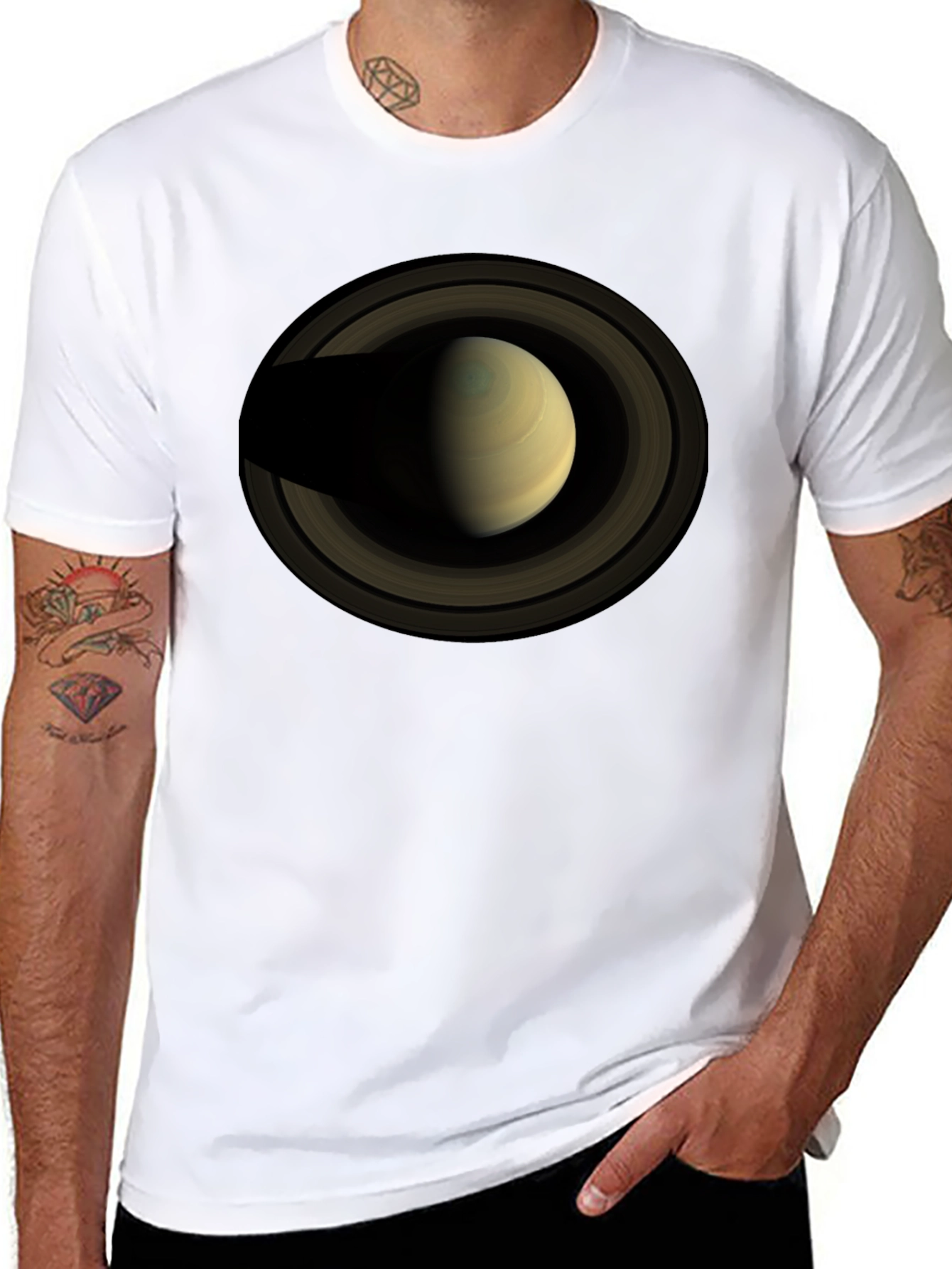 Saturn Graphic Tee - Space Planet Design