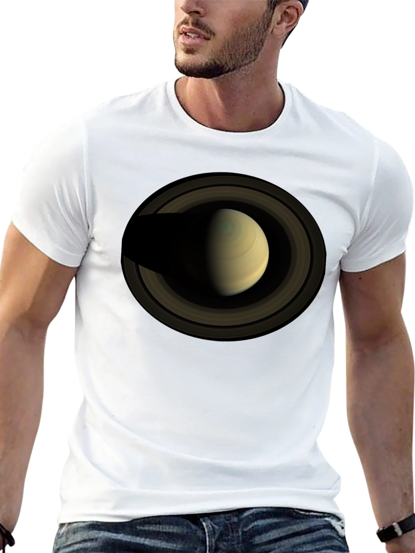 Saturn Graphic Tee - Space Planet Design
