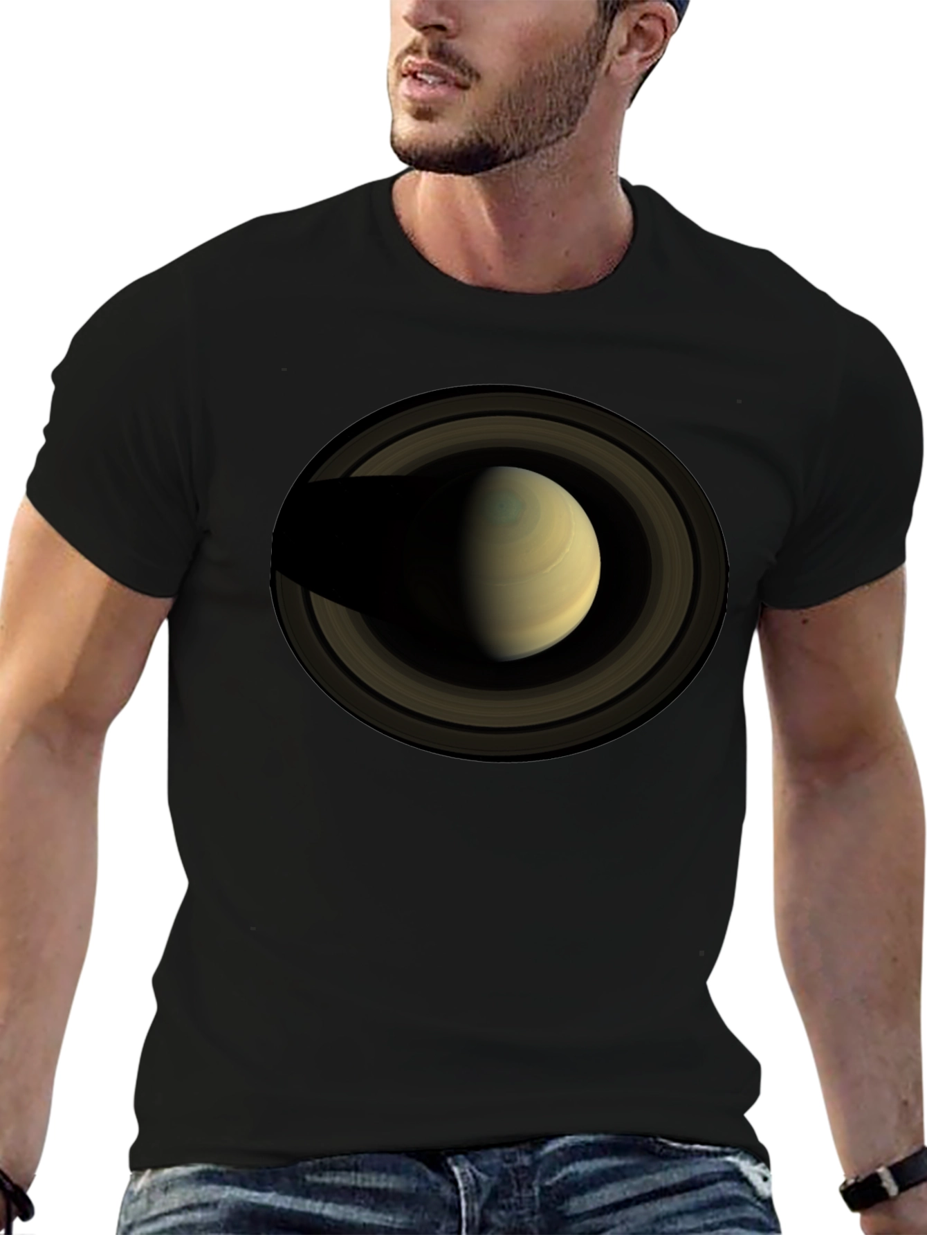 Saturn Graphic Tee - Space Planet Design