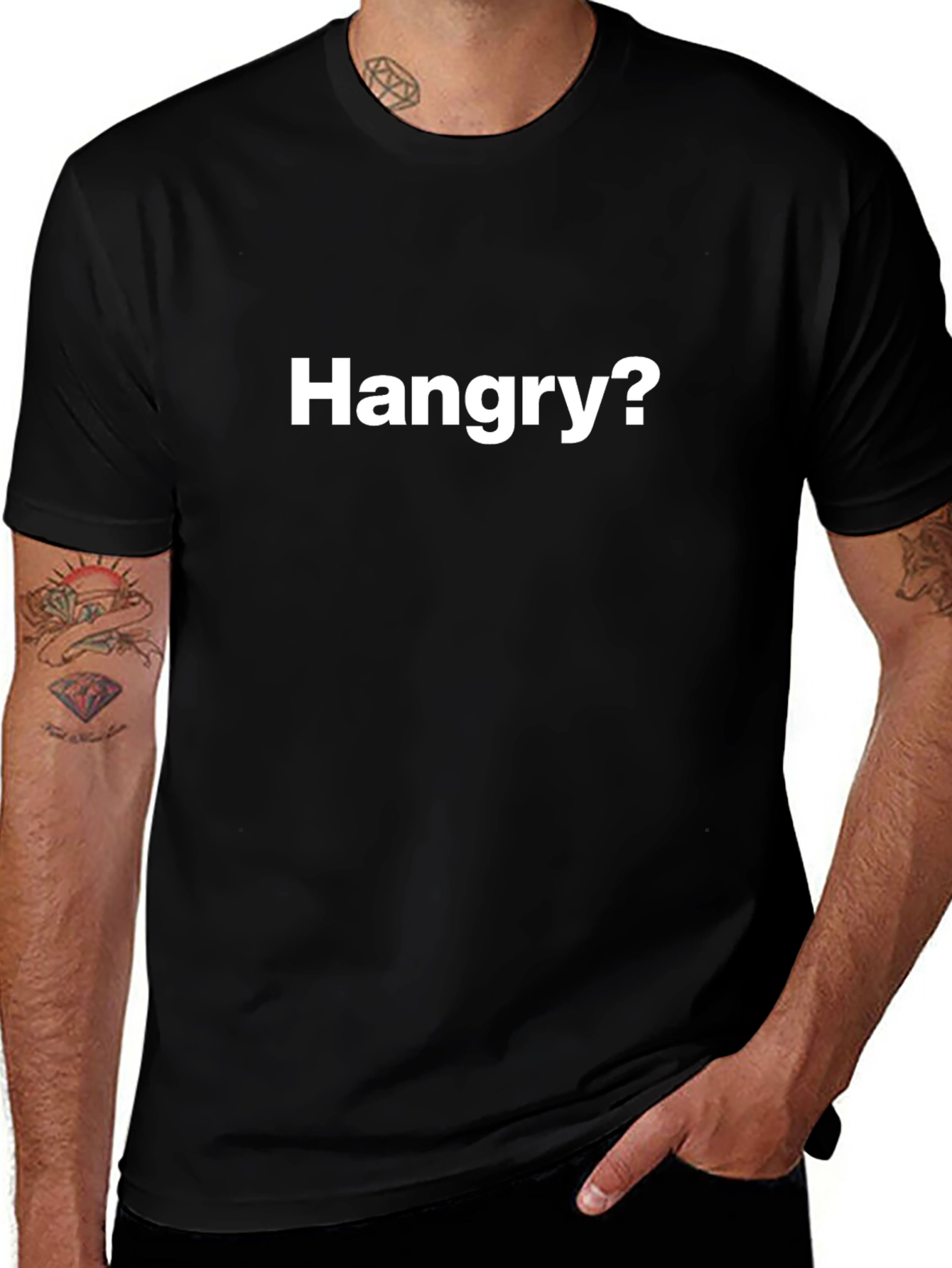Hangry? Black T-Shirt - Mens Casual Wear