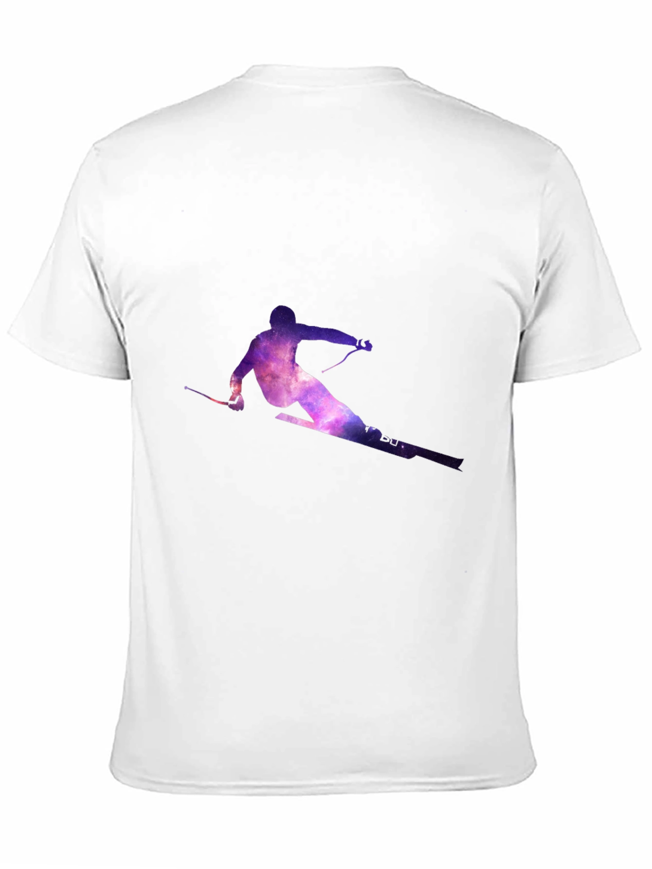 Galaxy Skier Graphic Tee - Stylish Black T-Shirt