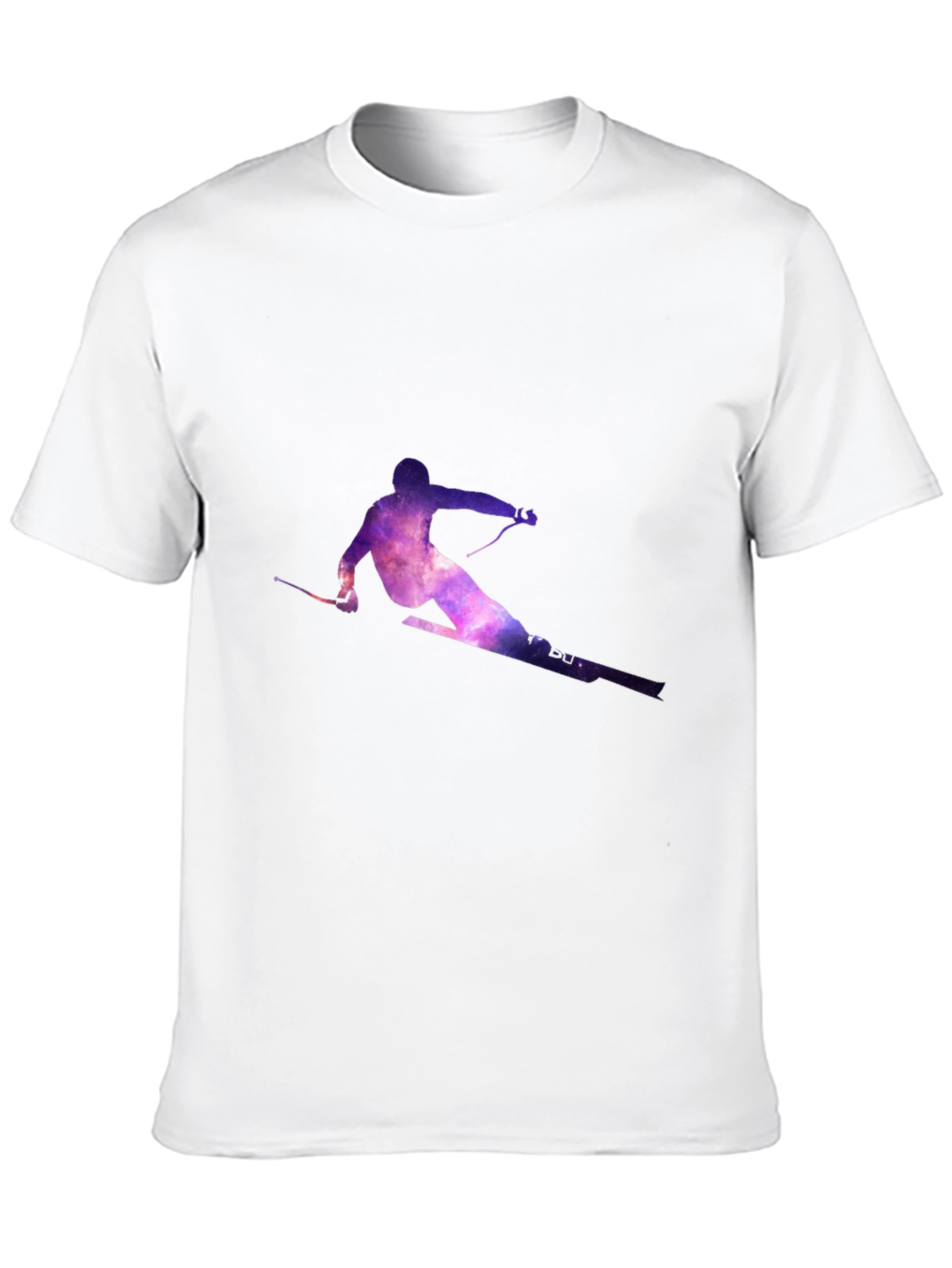 Galaxy Skier Graphic Tee - Stylish Black T-Shirt