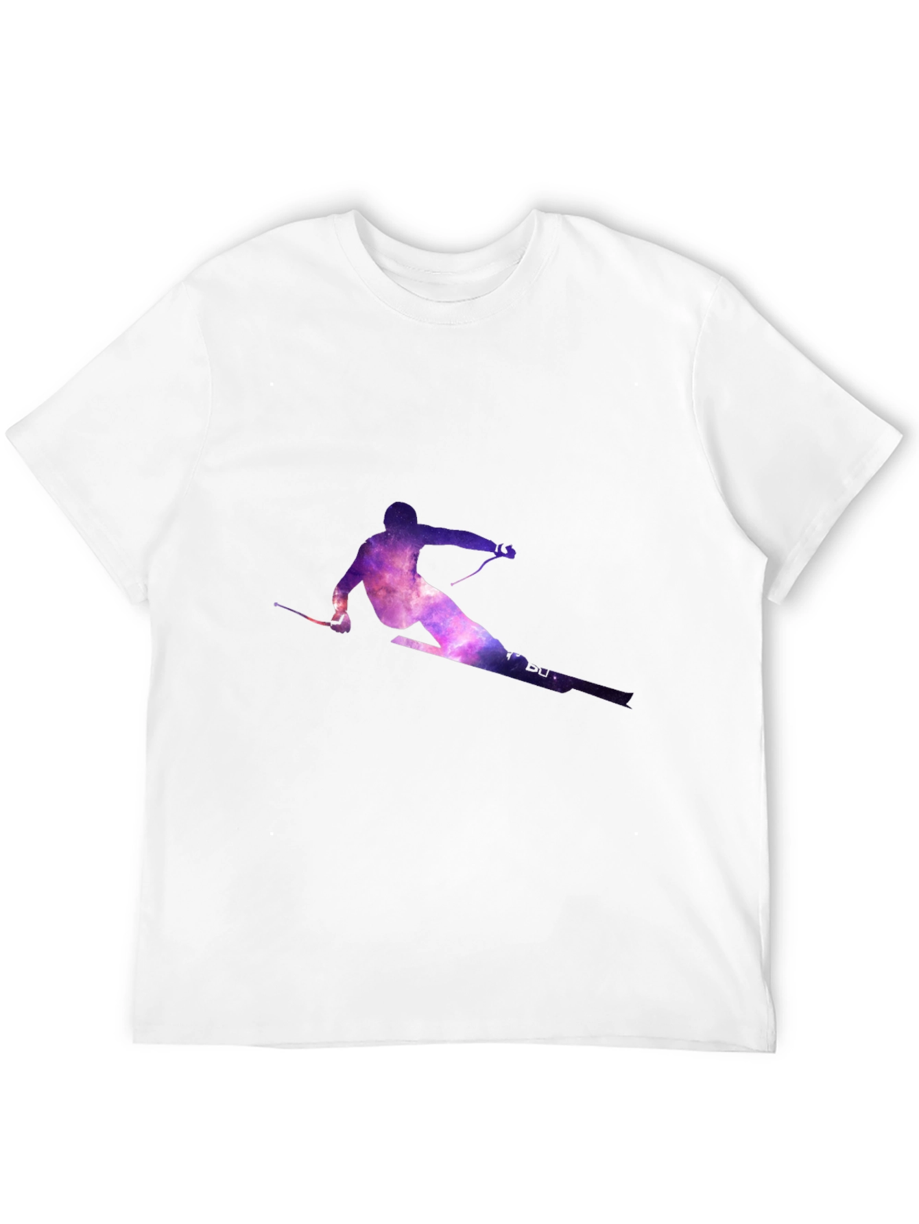 Galaxy Skier Graphic Tee - Stylish Black T-Shirt