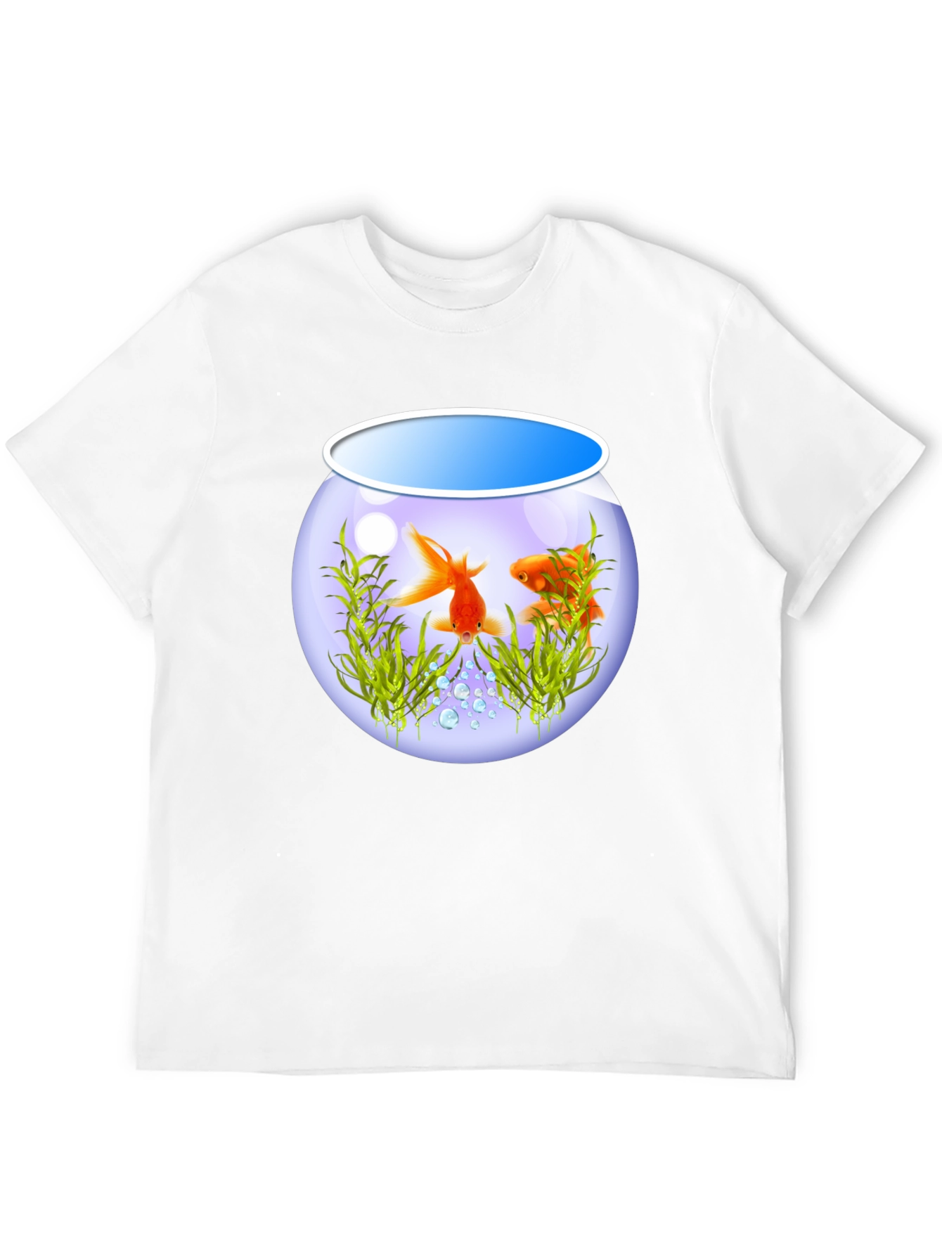 Goldfish Bowl Graphic Tee - Black Cotton T-Shirt