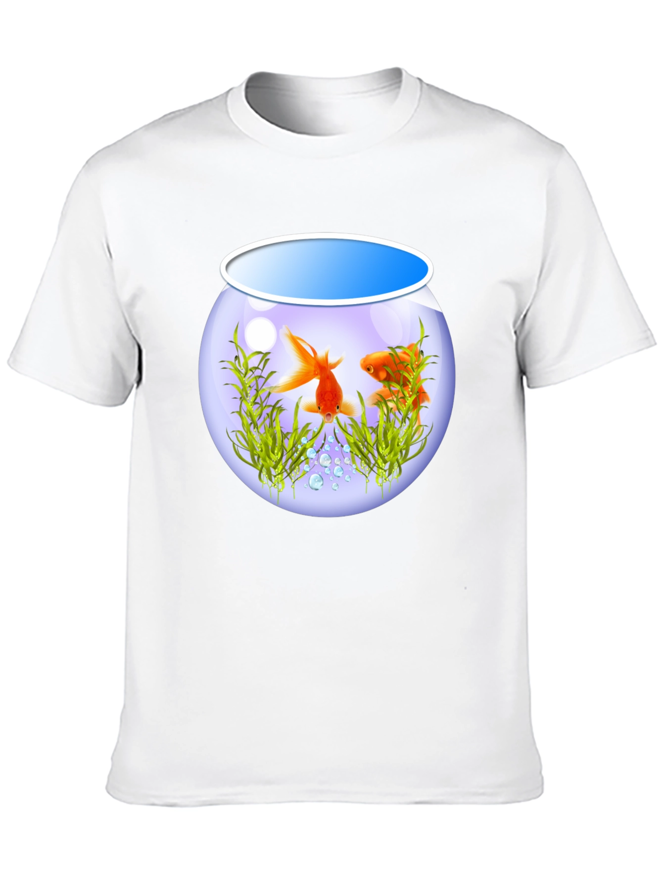 Goldfish Bowl Graphic Tee - Black Cotton T-Shirt