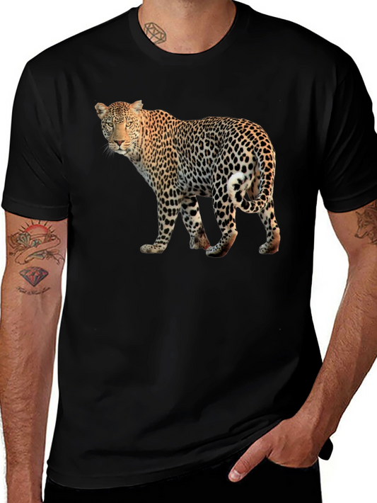 Leopard Graphic Print Black T-Shirt